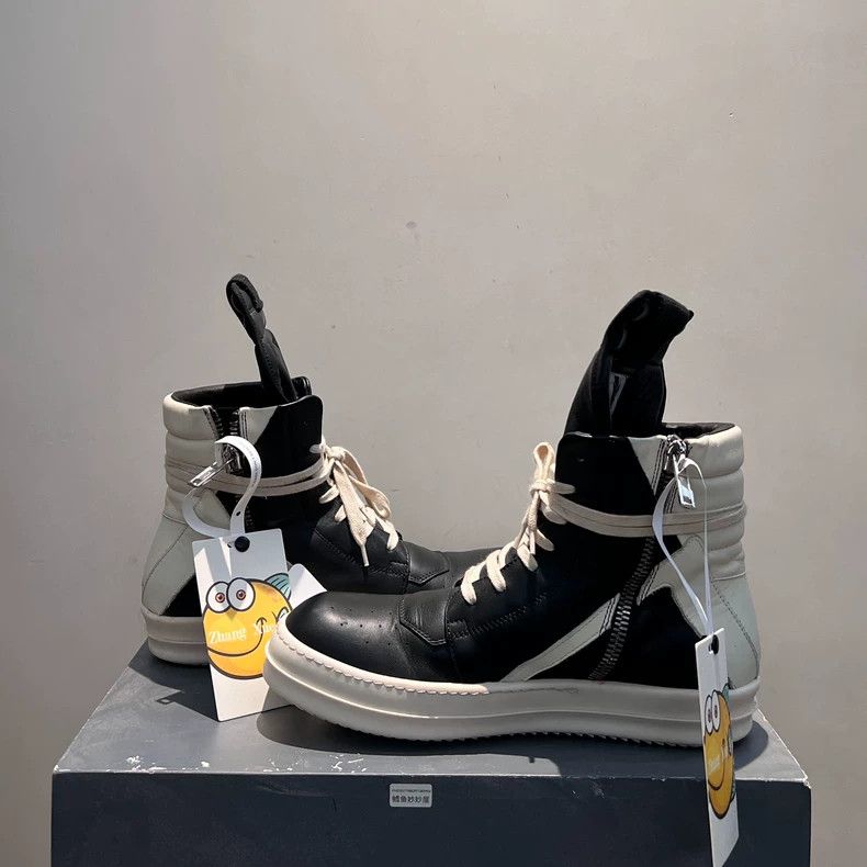Rick Owens rick owens Cowhide material black and white high-top inver Size US 8.5 / EU 41-42 - 5 Thumbnail