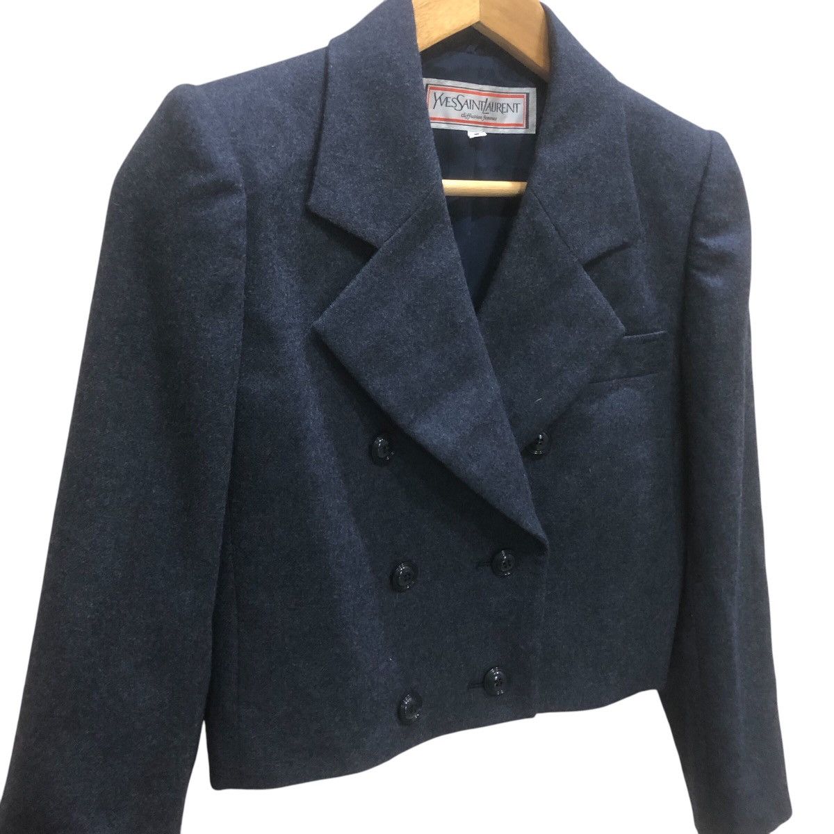 Yves Saint Laurent Cropped Double Breated YSL Jacket Size S / US 4 / IT 40 - 2 Thumbnail