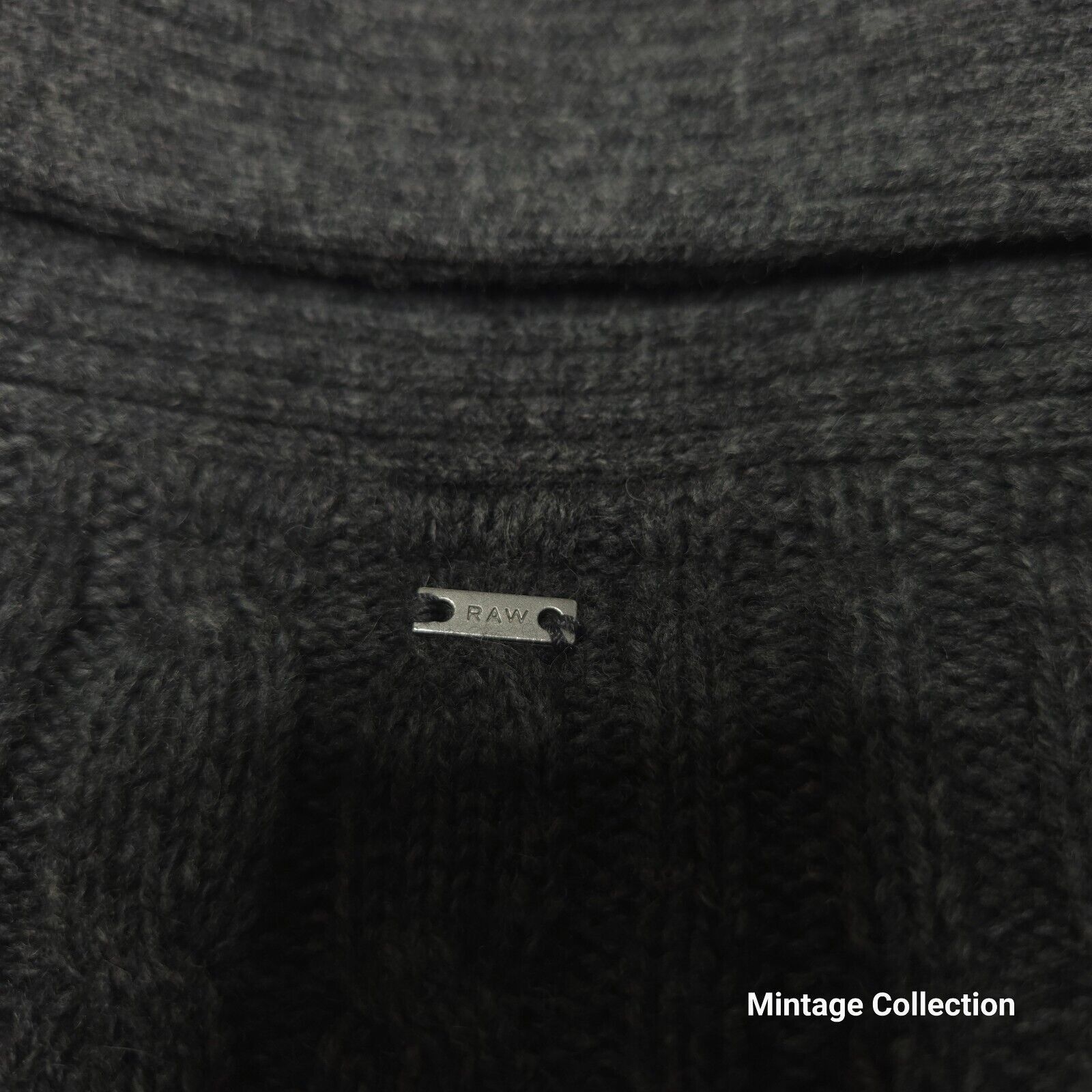 G-Star GSTAR CORRECT LINE GRAY WOOL BORRE SHAWL CARDIGAN CABLE KNIT Size US M / EU 48-50 / 2 - 12 Thumbnail