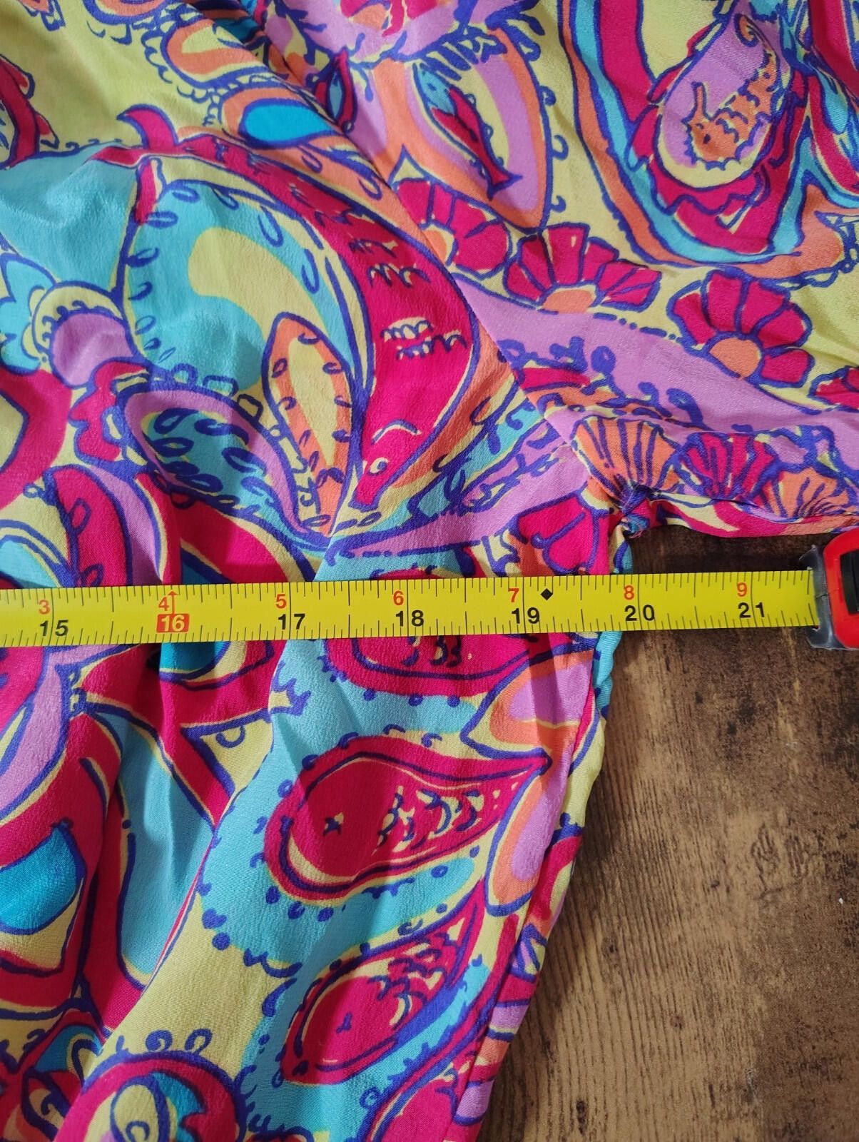 Lilly Pulitzer Lily Pulitzer Sz L Women Blouse Multicolor floral Silk Size L / US 10 / IT 46 - 7 Thumbnail