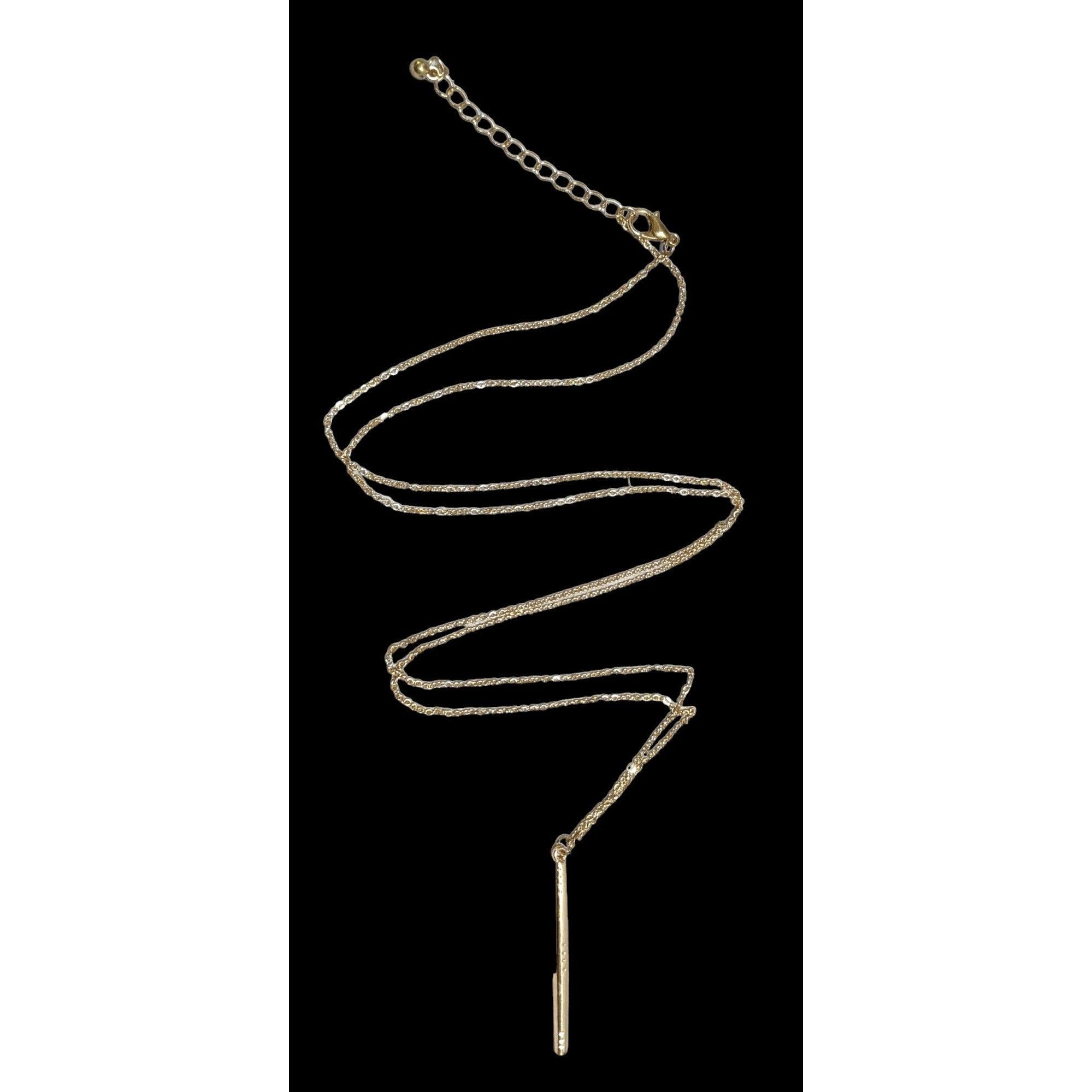 Other Minimalist Golden Etched Pillar Necklace Size ONE SIZE - 1 Thumbnail