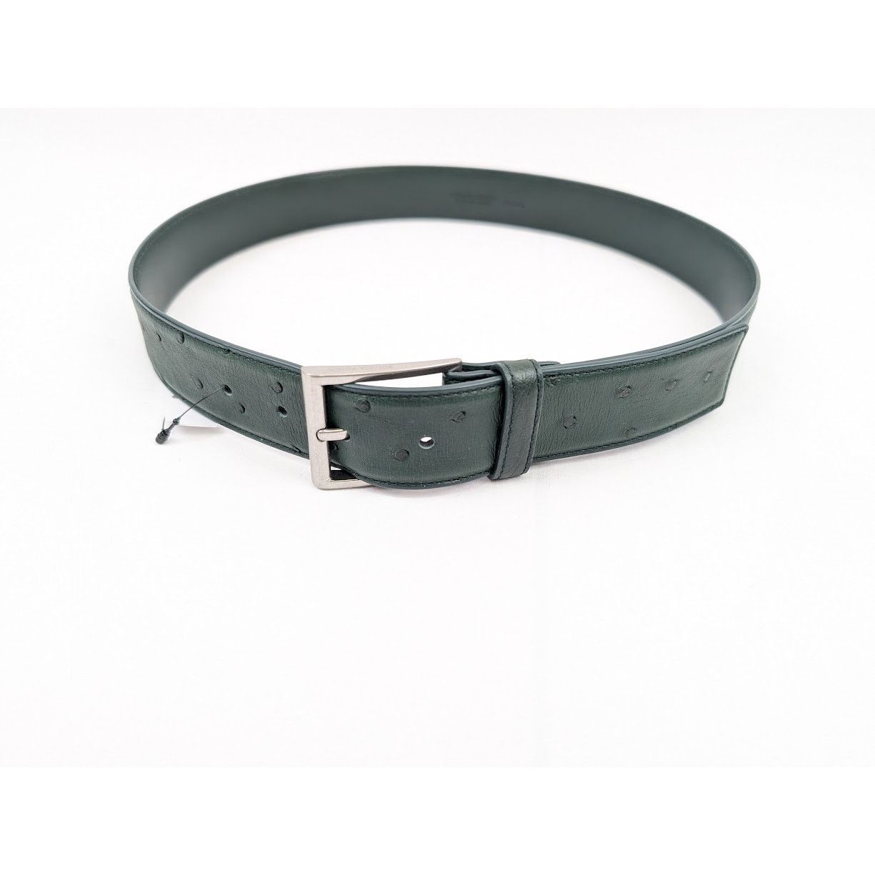 Bottega Veneta o1rshd1 Size: 85 / Struzzo Light Calf Belt in Pine Green Size 32 - 11 Thumbnail
