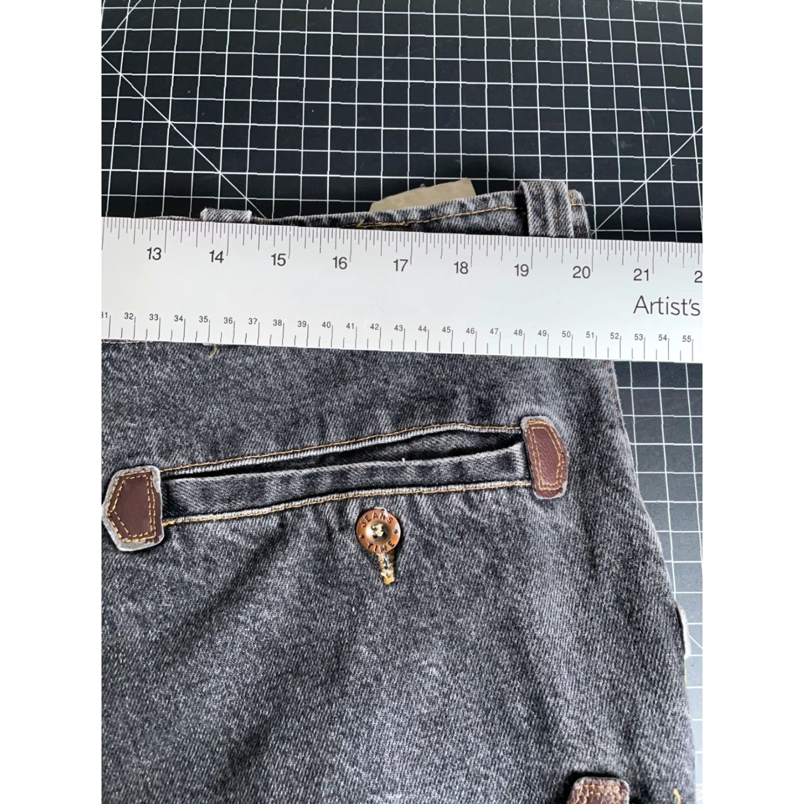 Denime VINTAGE FHE Jeans Men Baggy Fit 40 x 26 Black Denim German Made Dual Zipper 5-Pocket Hip Hop Baggy Mens Jeans Size US 40 / EU 56 - 5 Thumbnail