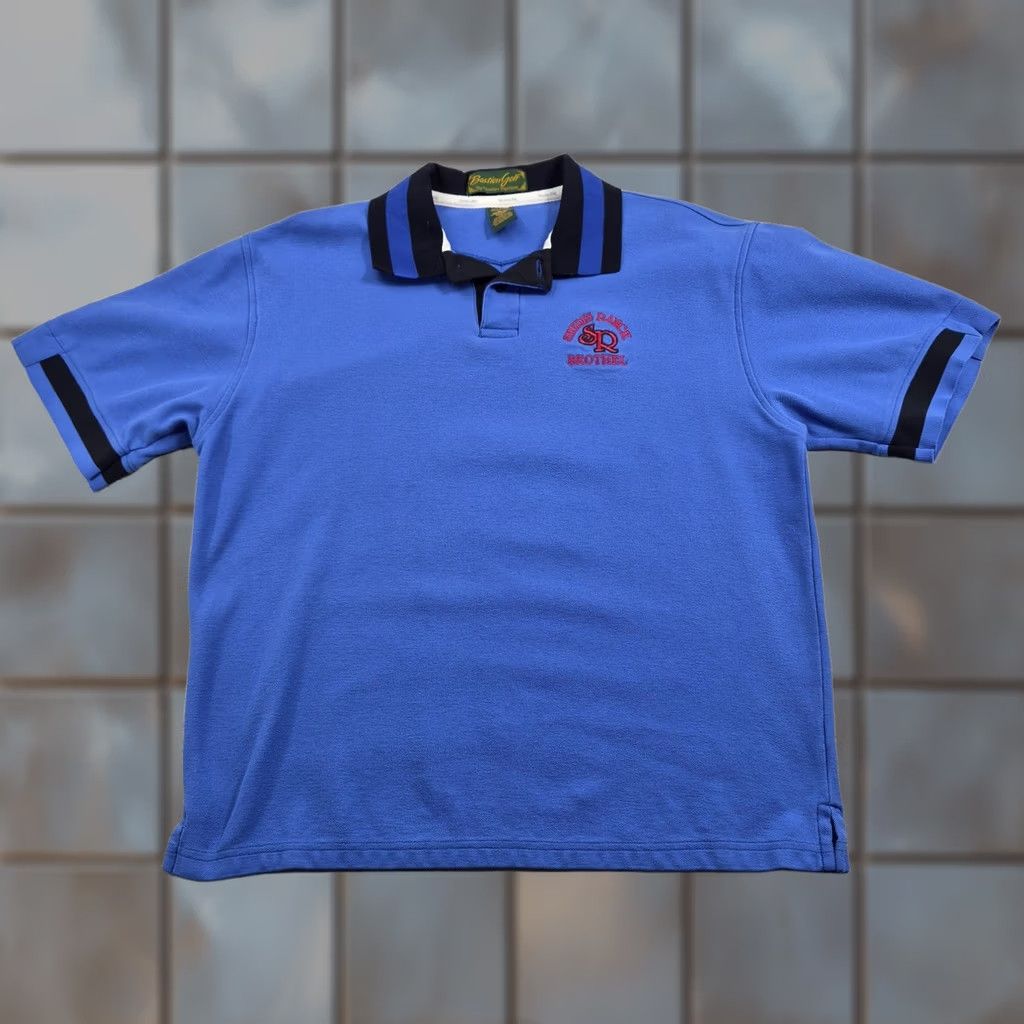 Vintage Vintage Bastion Golf Polo Shirt Mens Large Blue Sheri's Ranch Brothel Knit Golf Size US L / EU 52-54 / 3 - 1 Thumbnail