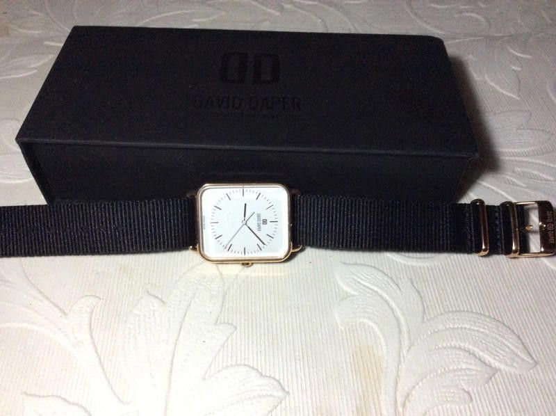 Designer David Daber Swiss made men's white dial blacl strap watch Size ONE SIZE - 1 Thumbnail