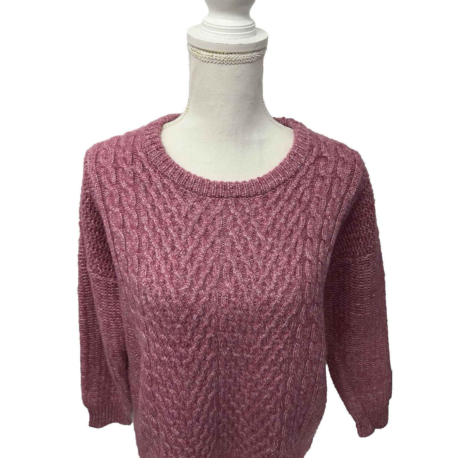 Other Philosophy Chunky Cable Knit Pink Pullover Sweater Medium Size M / US 6-8 / IT 42-44 - 4 Thumbnail