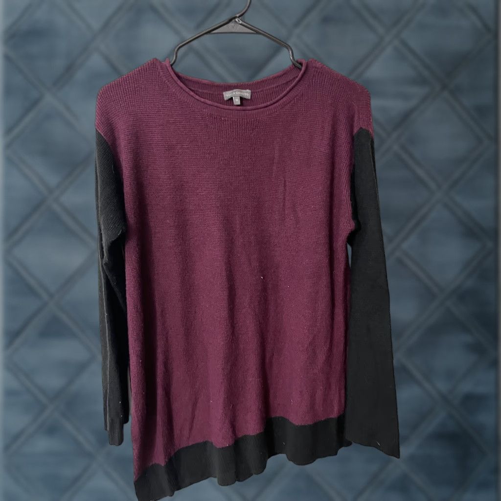 Vince Camuto VINTAGE Vince Camuto Women’s Sweater Long Sleeve Pullover M Maroon Ribbed Detail Size M Women Slim Fit Pullover - 90s-2000s? (Note: remove confusion) Size M / US 6-8 / IT 42-44 - 1 Thumbnail