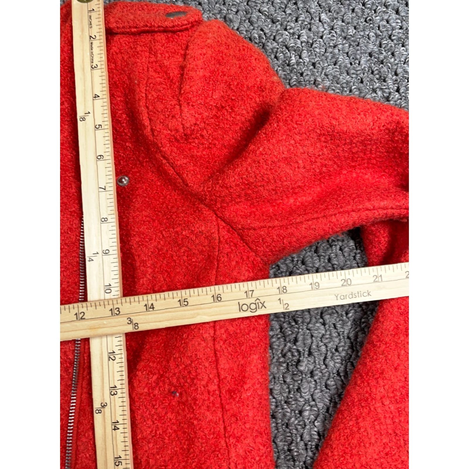 Vintage Luii Motorcycle Jacket Women's Small Boiled Wool Orange Boxy Fit Zip Biker Style Size S / US 4 / IT 40 - 6 Thumbnail