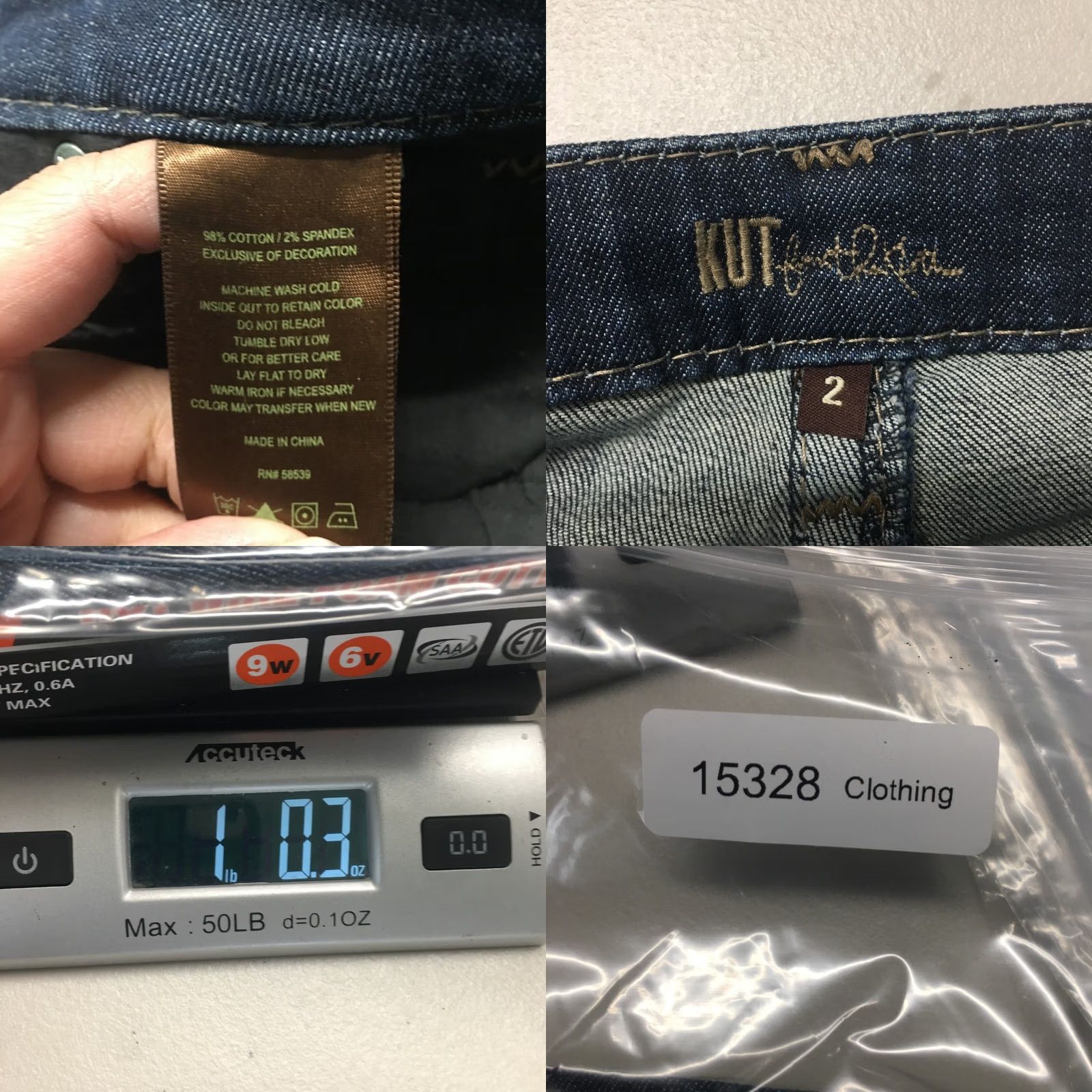 Vintage KUT from the Kloth Skinny Jeans Womens 2 Blue Denim Low Rise Dark Wash Zip Fly Jeans Size 26" / US 2 / IT 38 - 9 Thumbnail