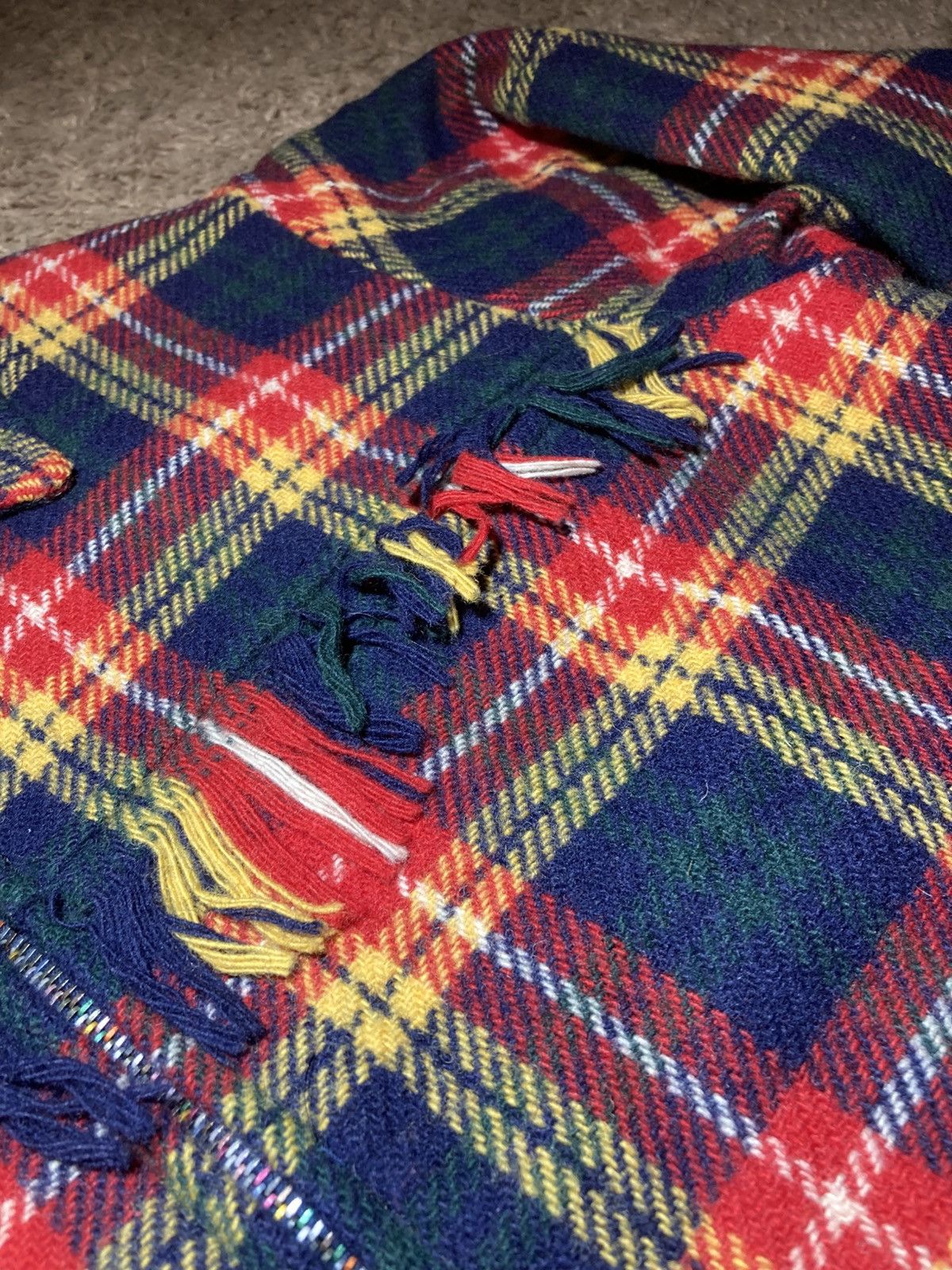 Bape 1998 Bape Check Fringe Western Jacket Fleece Plaid Tassel OG Size US XS / EU 42 / 0 - 2 Thumbnail