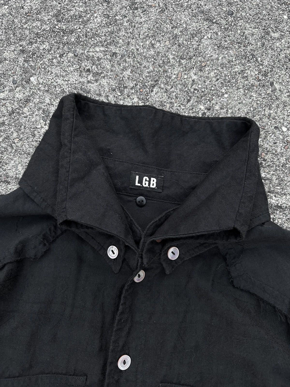 If Six Was Nine × Le Grande Bleu (L.G.B.) L.G.B. Black Distressed Long Shirt Size US S / EU 44-46 / 1 - 3 Thumbnail