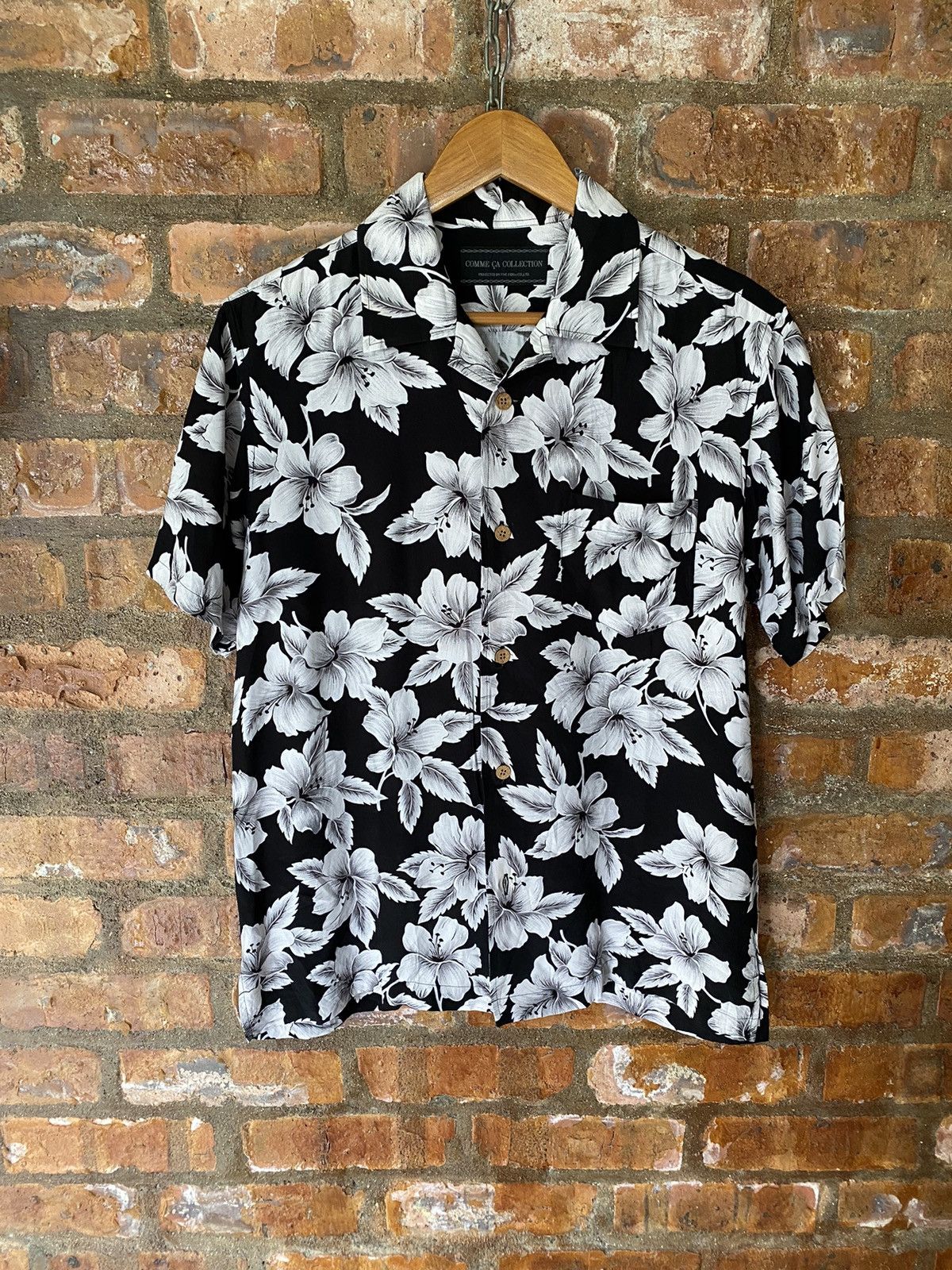 Comme Ca Ism 2000s Black floral 100% rayon Kenji Ito Comme Ca Collection Size US M / EU 48-50 / 2 - 2 Thumbnail