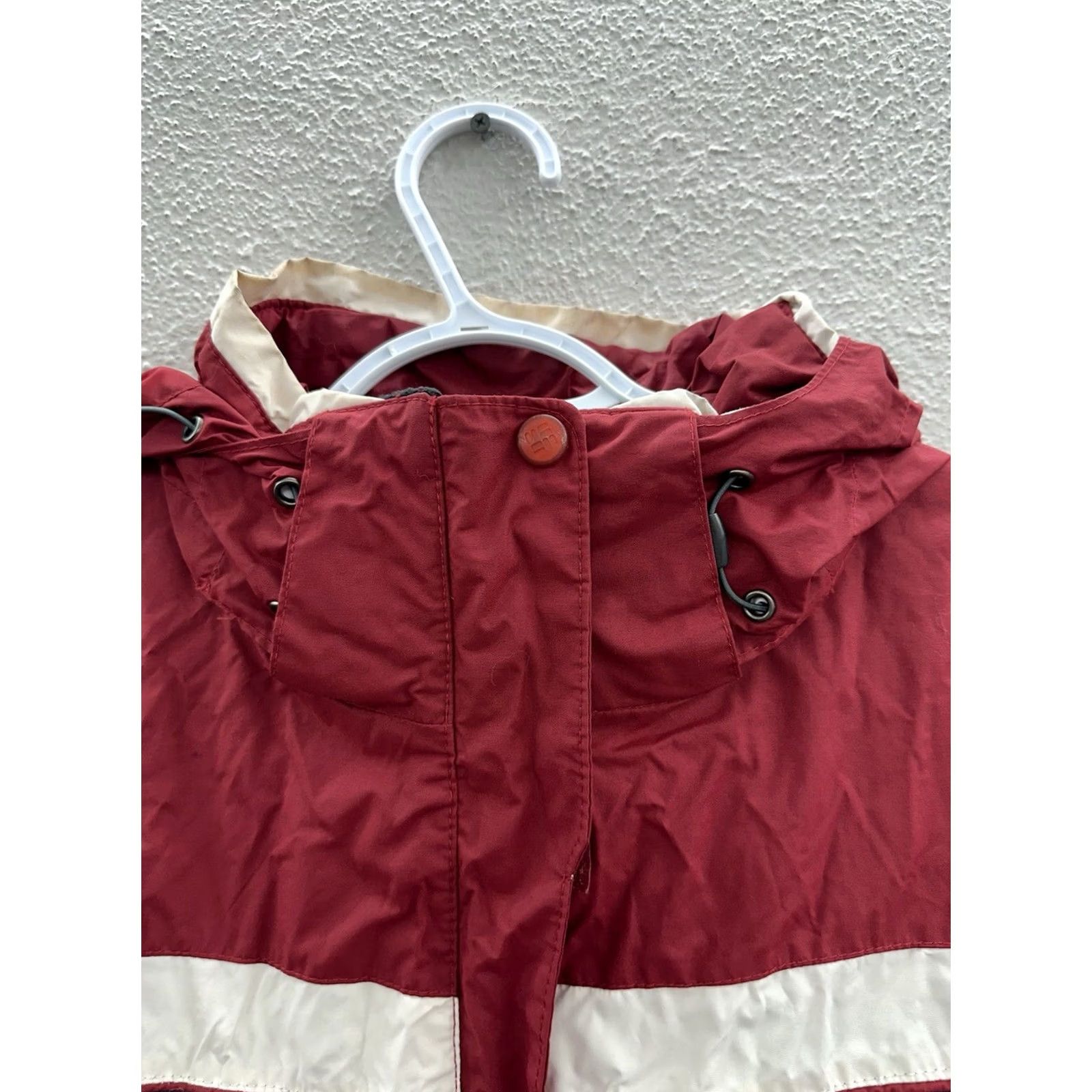 Rains Columbia Womens Rain Jacket XL Red Hooded Water Resistant Zip Up Interchange All Seasons Pockets Light 90s Classic Jacket Size XL / US 12-14 / IT 48-50 - 4 Thumbnail