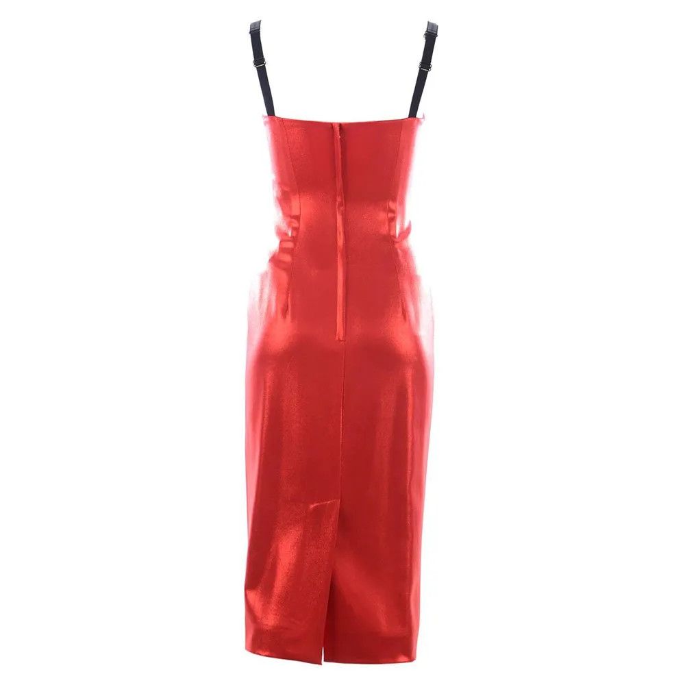 Dolce & Gabbana o1y0825 Midi Dress in Red Size XS / US 0-2 / IT 36-38 - 2 Thumbnail
