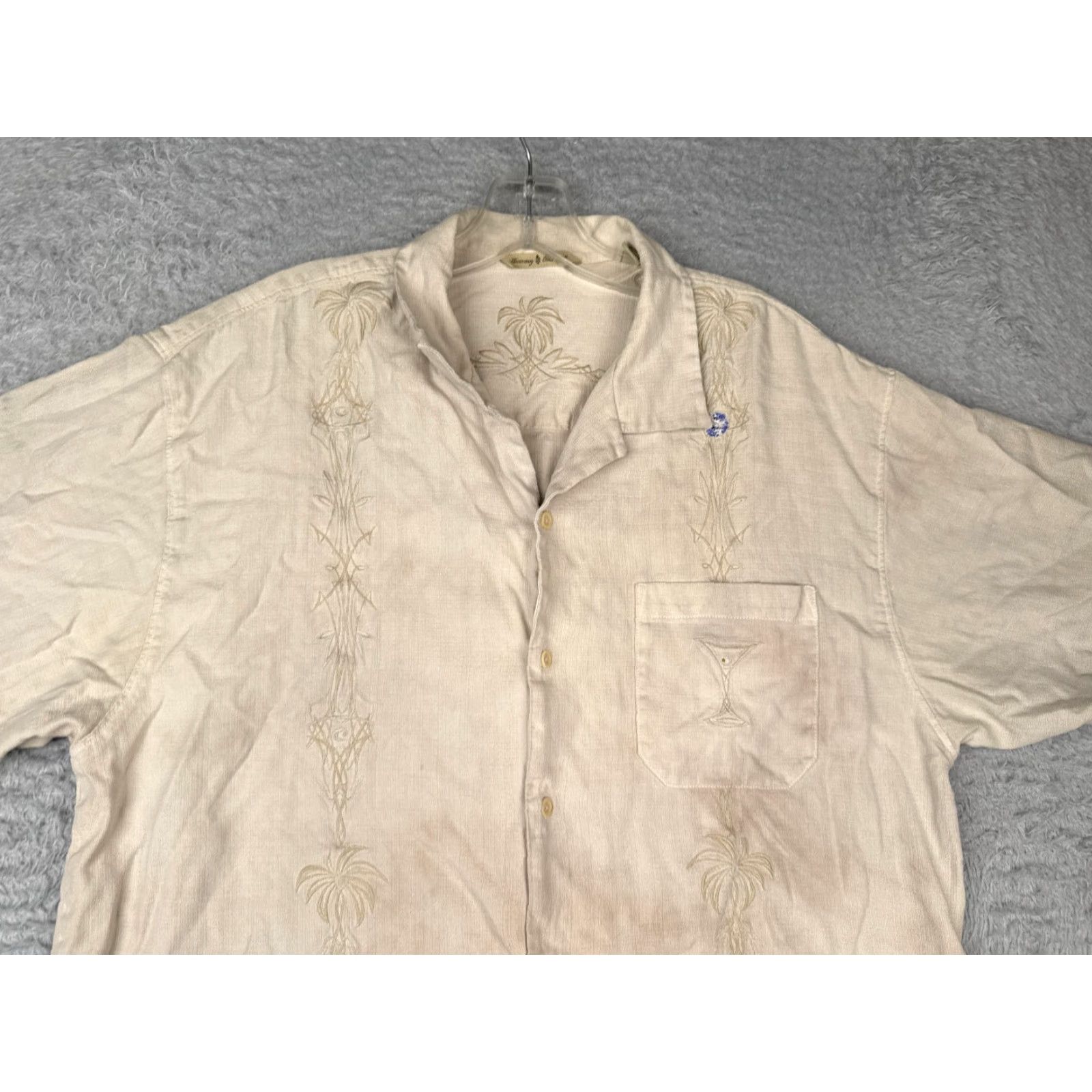 Tommy Bahama Tommy Bahama Shirt Men Large Ivory Silk 100% Button Up Hawaiian Read Size US L / EU 52-54 / 3 - 4 Thumbnail
