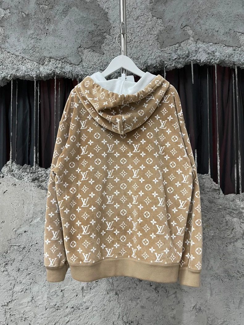 Louis Vuitton Louis Vuitton Velvet Logo Hoodie Sweatshirt -2505