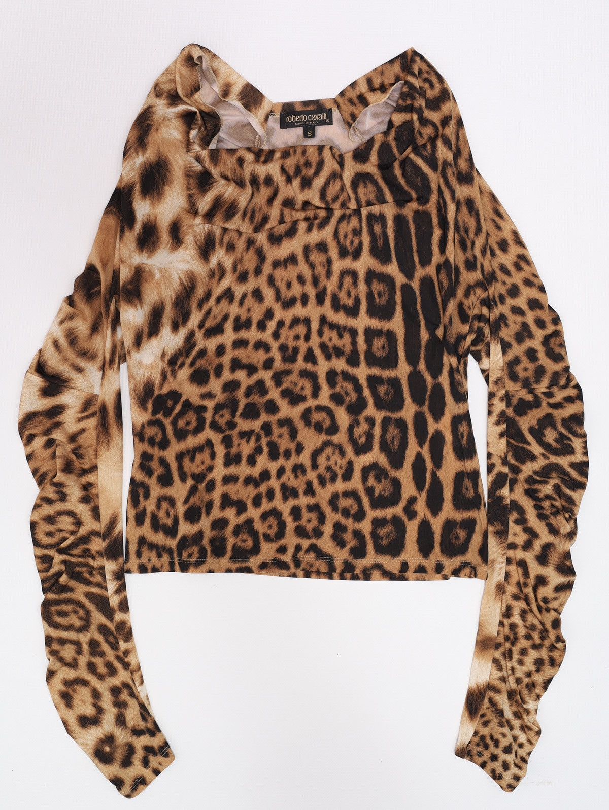 Roberto Cavalli Roberto Cavalli Vintage Leopard Full Print Long Sleeve Top Size S / US 4 / IT 40 - 4 Thumbnail