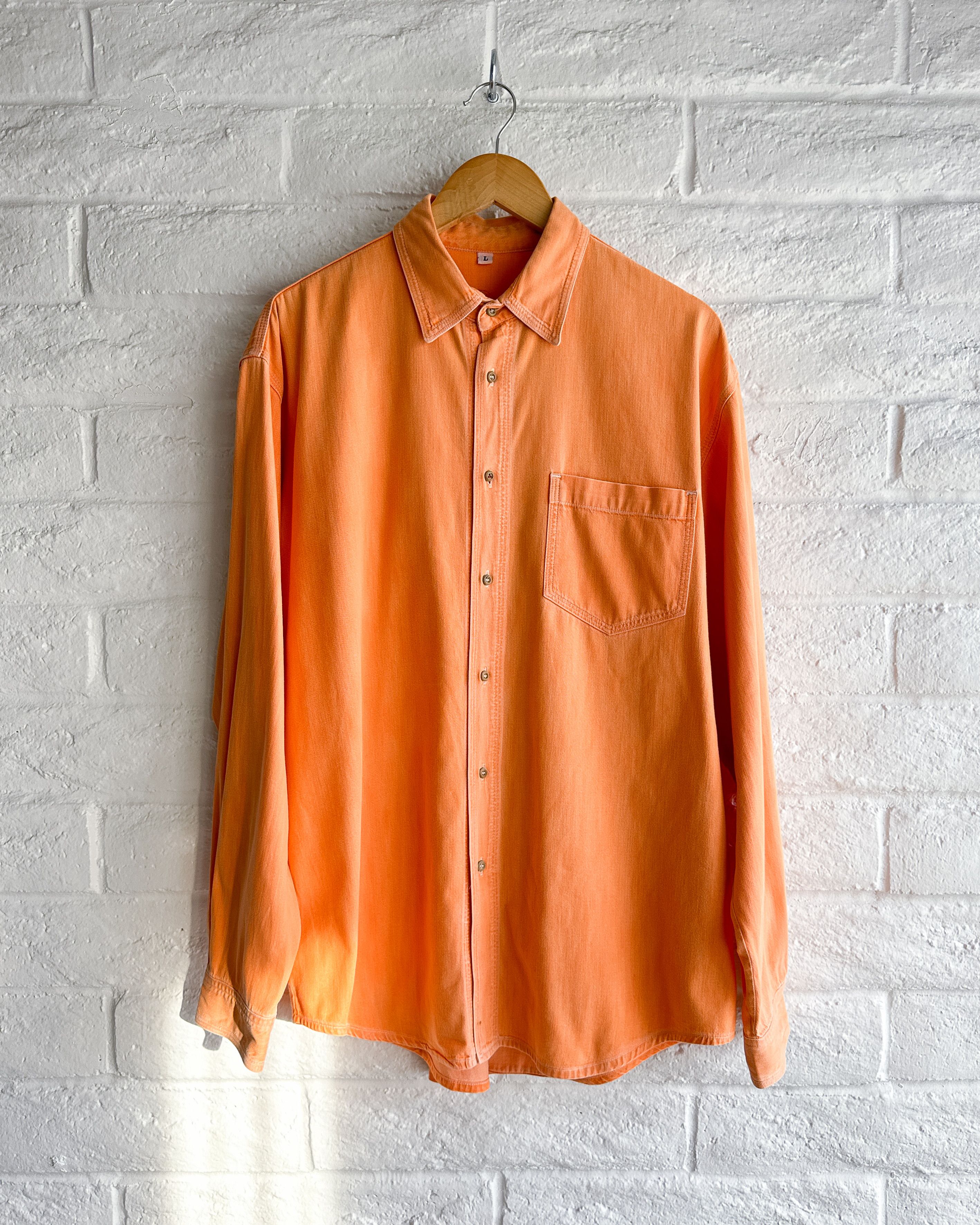 Vintage Vintage 90s Boomerang Sportswear Button Up Shirt Orange L Size US L / EU 52-54 / 3 - 1 Thumbnail