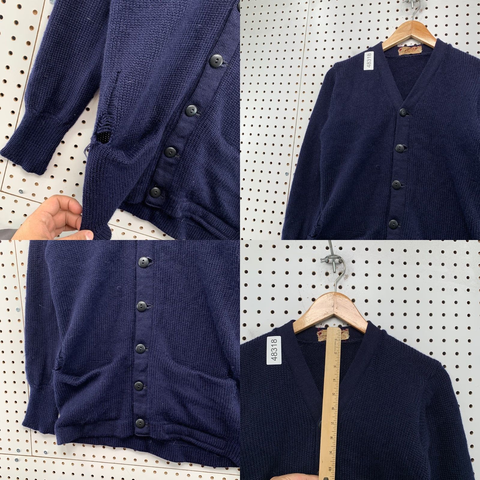 Vintage VINTAGE Logan Knitting Mills Cardigan Sweater Mens L Navy Wool 60s Size US L / EU 52-54 / 3 - 8 Thumbnail
