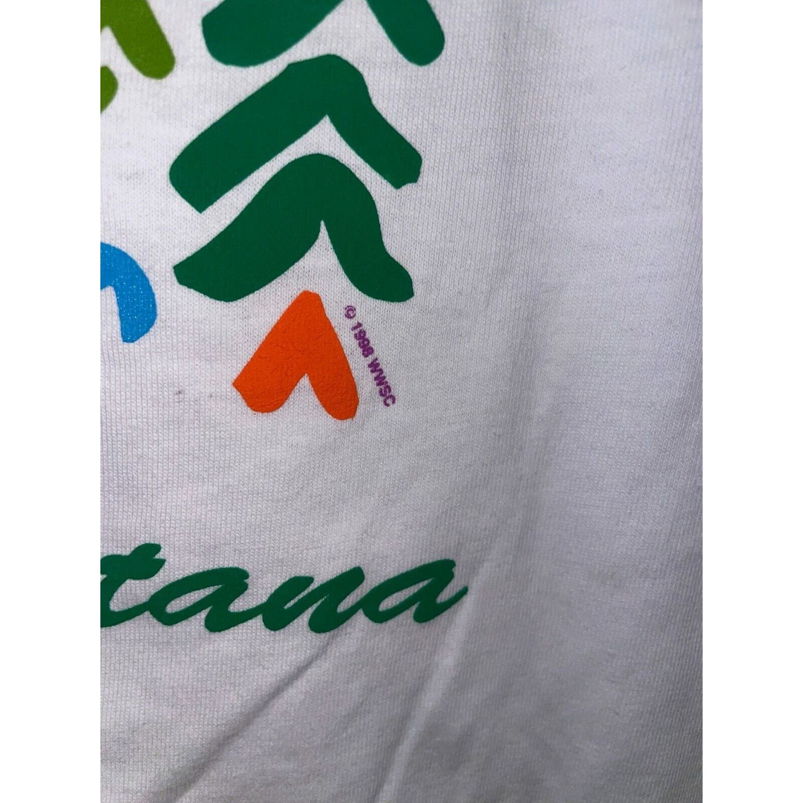 Vintage Womens Vintage Montana Shirt Tree White Art Tee Top 90s L Size L / US 10 / IT 46 - 4 Thumbnail