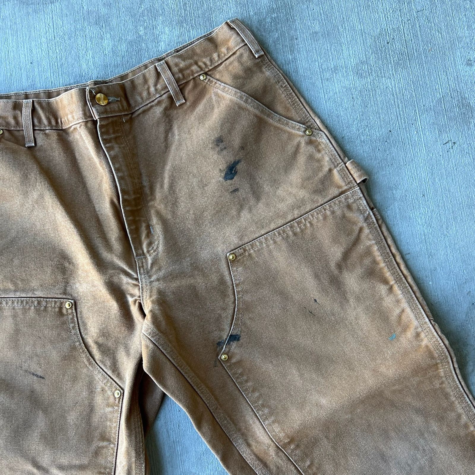 Carhartt × Vintage Carhartt brown double knee work wear carpenter pants Size US 34 / EU 50 - 4 Thumbnail