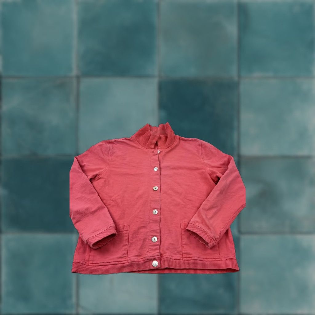 Pinko VINTAGE American Style Cardigan Jacket Womens Small Pink Cotton Button Front Made USA Size S / US 4 / IT 40 - 1 Thumbnail