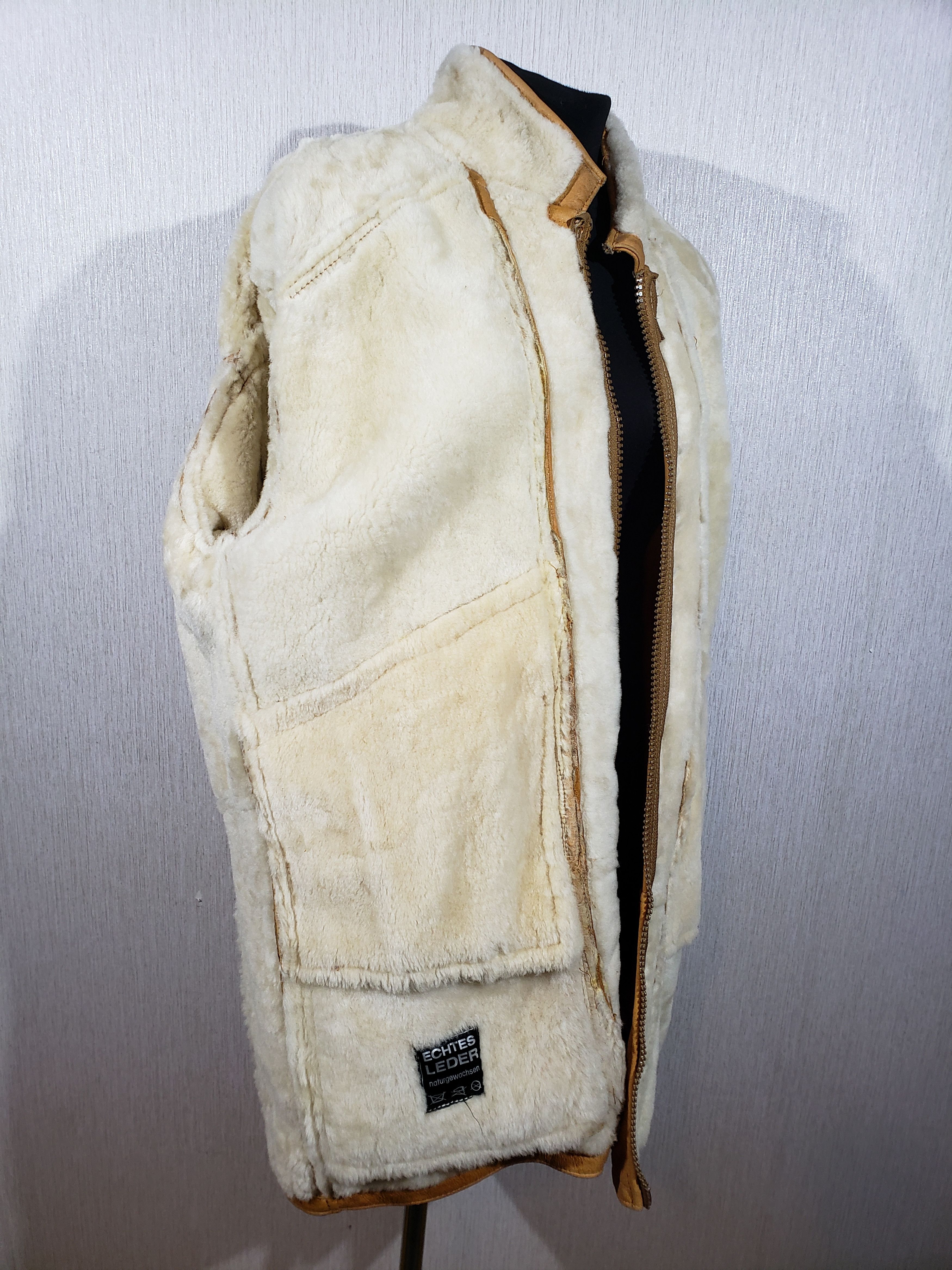 Other Men's brown sheepskin coat with plastic zipper. Size US XL / EU 56 / 4 - 9 Thumbnail
