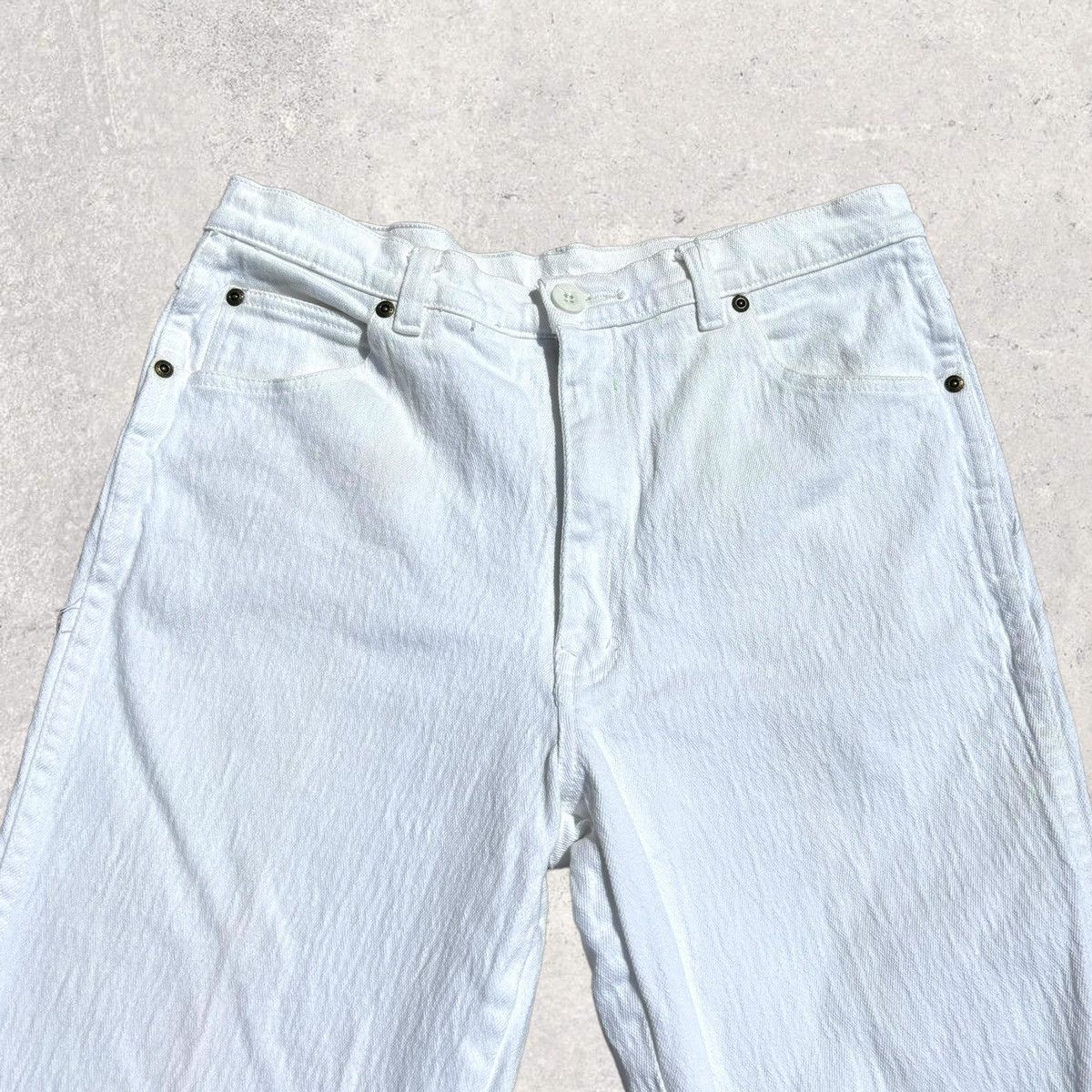 Vintage Vintage White High Waisted Jeans Size 30" / US 8 / IT 44 - 4 Thumbnail