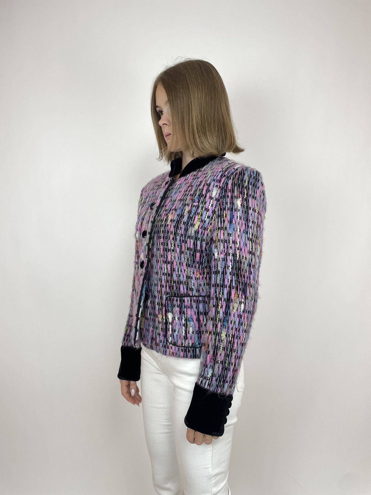 Vintage BARBARA LOHMANN COUTURE Blazer Angora/Cashmere/Silk size 36 Size XS / US 0-2 / IT 36-38 - 4 Thumbnail