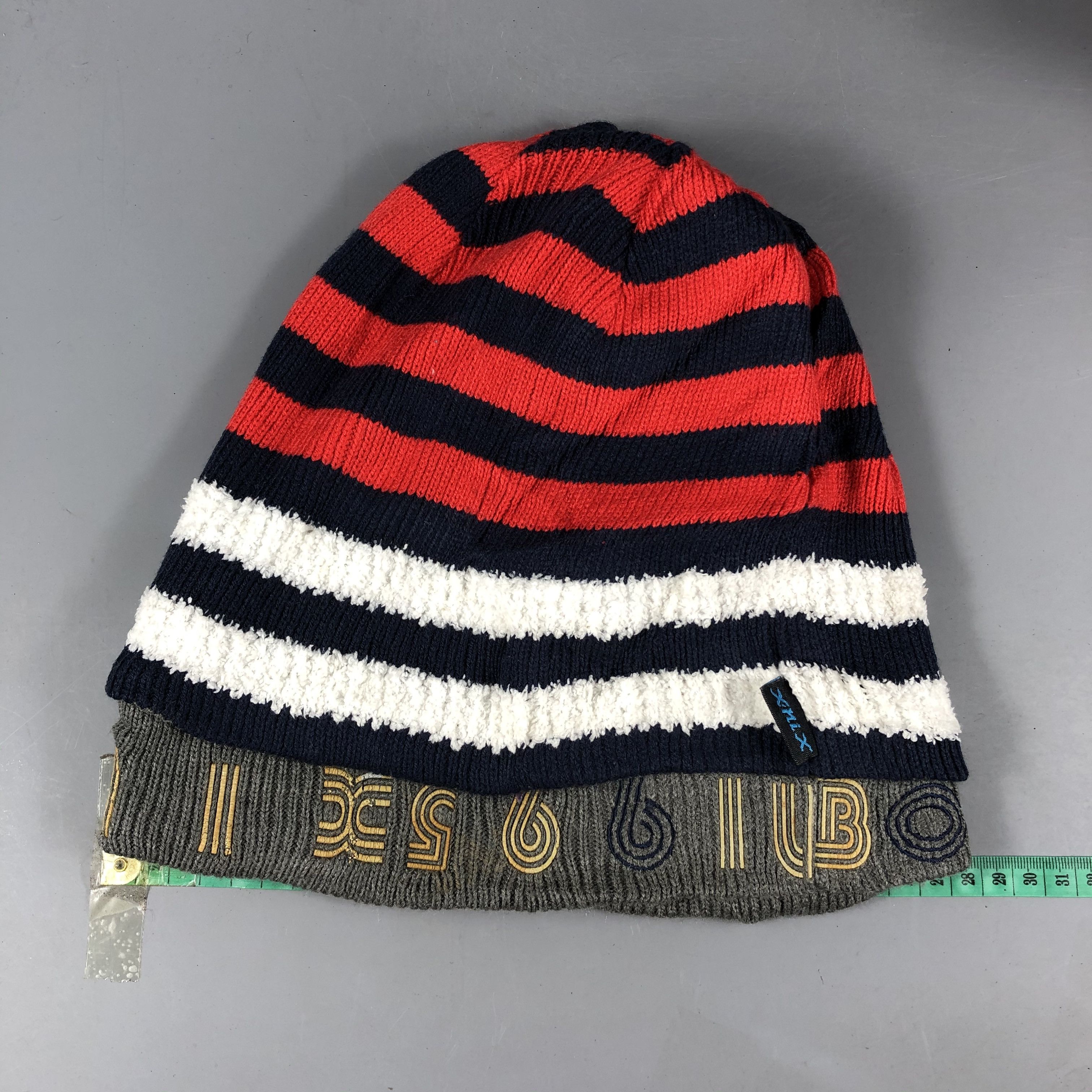 Japanese Brand XniX Stripe Beanie Snow Cap Hat Size ONE SIZE - 3 Thumbnail