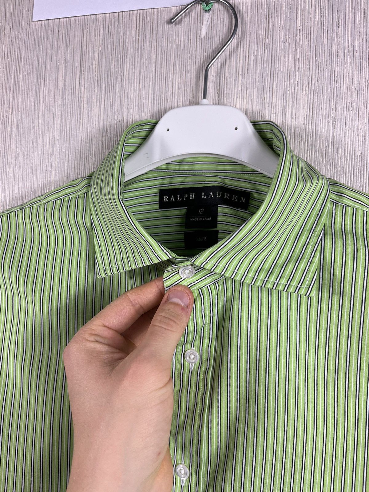 Polo Ralph Lauren × Ralph Lauren × Ralph Lauren Black Label Ralph Lauren black label classic lime striped shirt casual Size XL / US 12-14 / IT 48-50 - 16 Thumbnail
