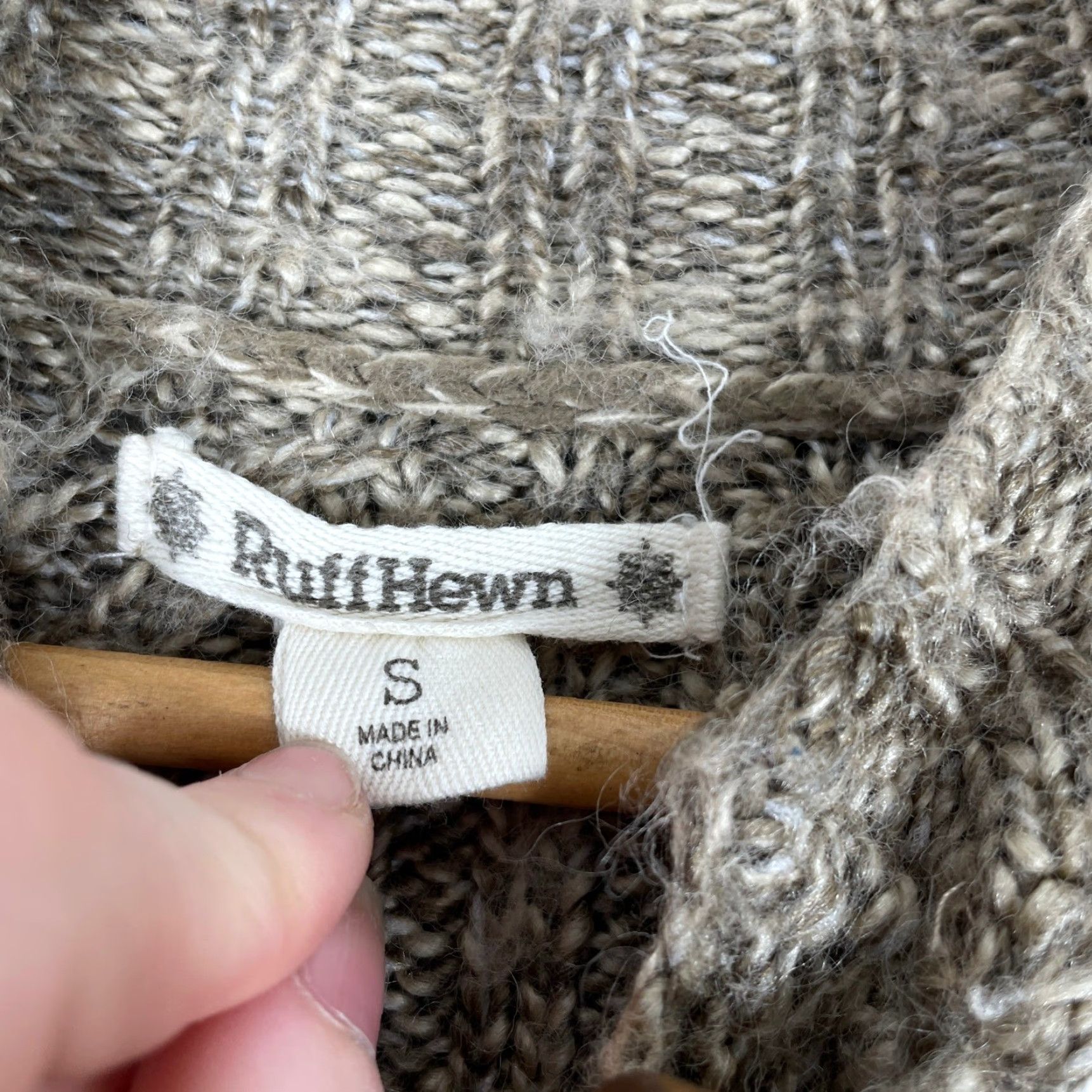 Vintage VINTAGE RuffHewn Cardigan Sweater Womens Small Brown Wool Blend Toggle Rib Knit Chunky Size S / US 4 / IT 40 - 3 Thumbnail