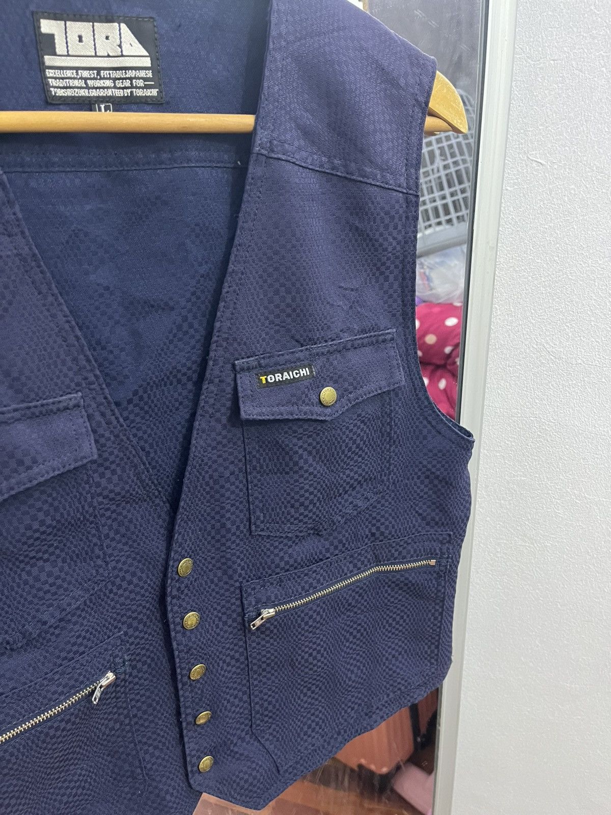 Japanese Brand Toraichi Japan Checkered Work Vest Utility Navy Size US M / EU 48-50 / 2 - 3 Thumbnail
