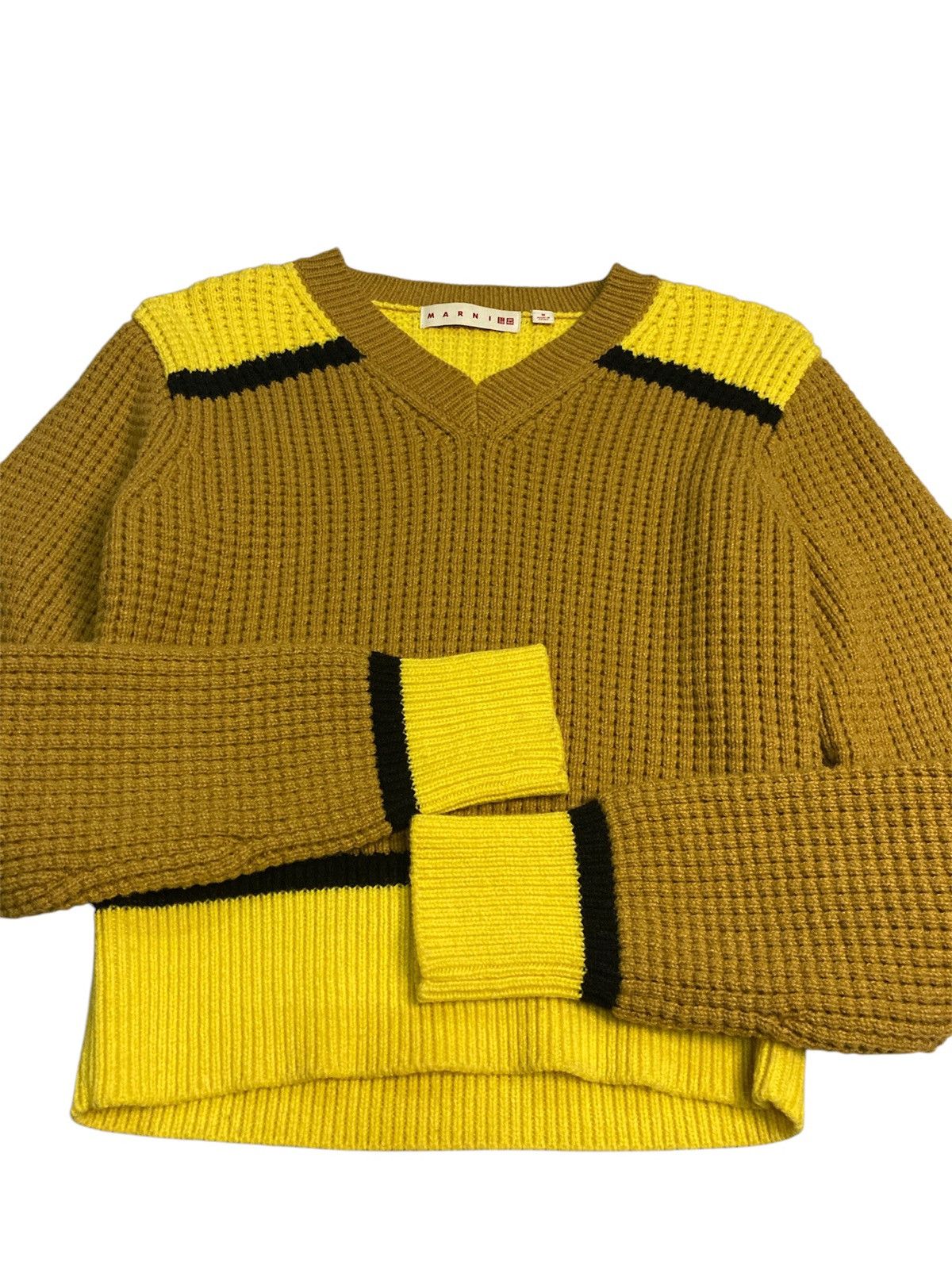 Japanese Brand Uniqlo x Marni Popcorn Knitted V Neck Sweater Size US M / EU 48-50 / 2 - 3 Thumbnail