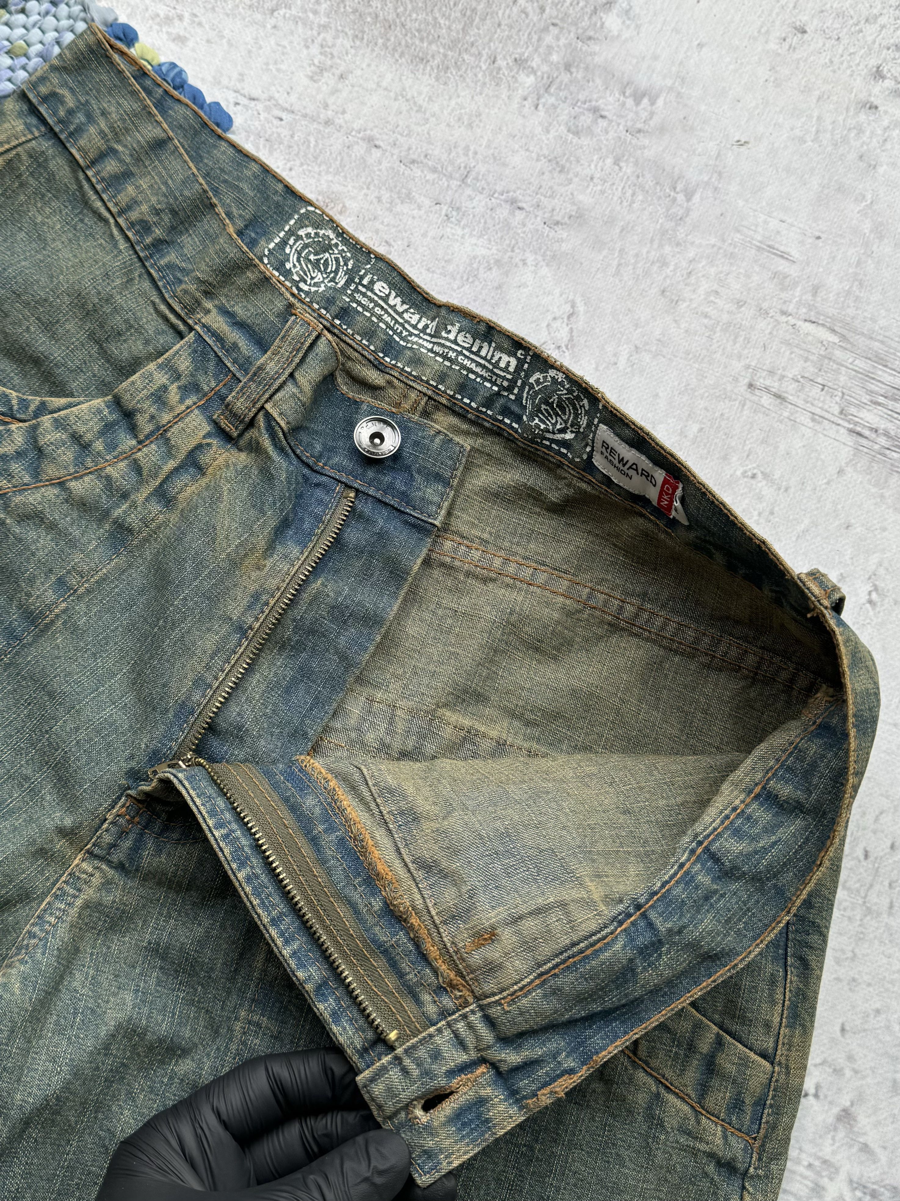 Japanese Brand Vintage Faded Long Wide Shorts A15D15(361) Size US 32 / EU 48 - 5 Thumbnail