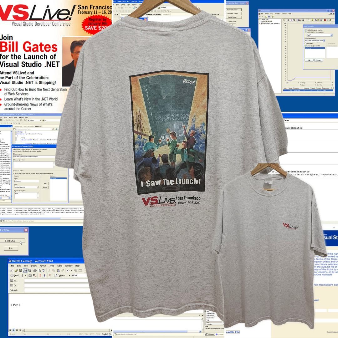 image of Vintage Vslive! 2002 - Vs Developer Conference - Vs .net Launch in Heaher Gray, Men's (Size XL)