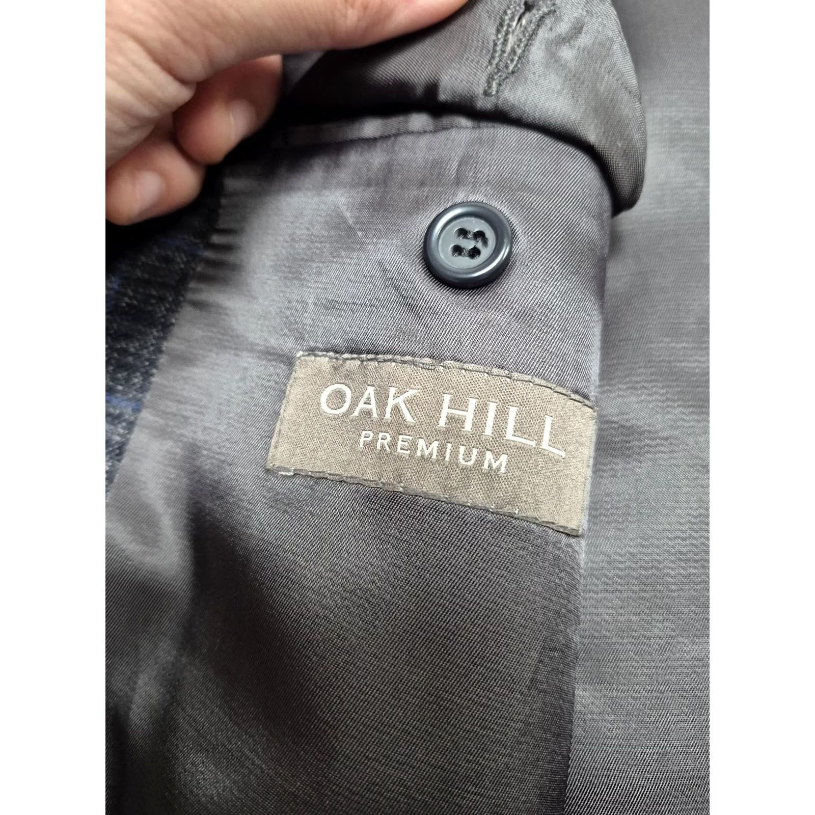 Vintage Oak Hill Premium Mens 3XLT Big Tall Sport Coat Gray Wool Plaid FLAW Size US XXL / EU 58 / 5 - 4 Thumbnail
