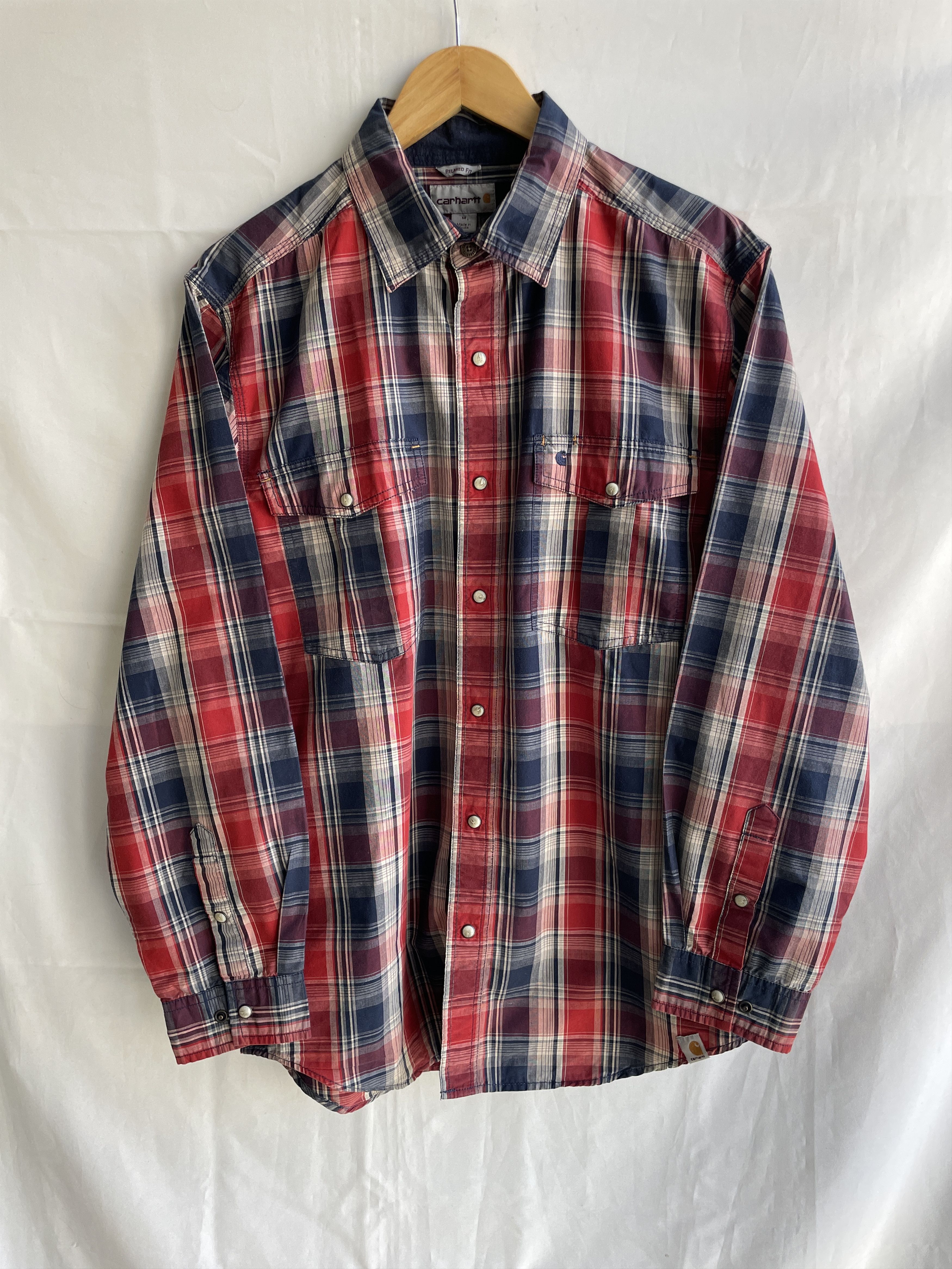 Carhartt Carhartt Vintage Plaid Snap Button Western Work Shirt Size M Size US M / EU 48-50 / 2 - 1 Thumbnail