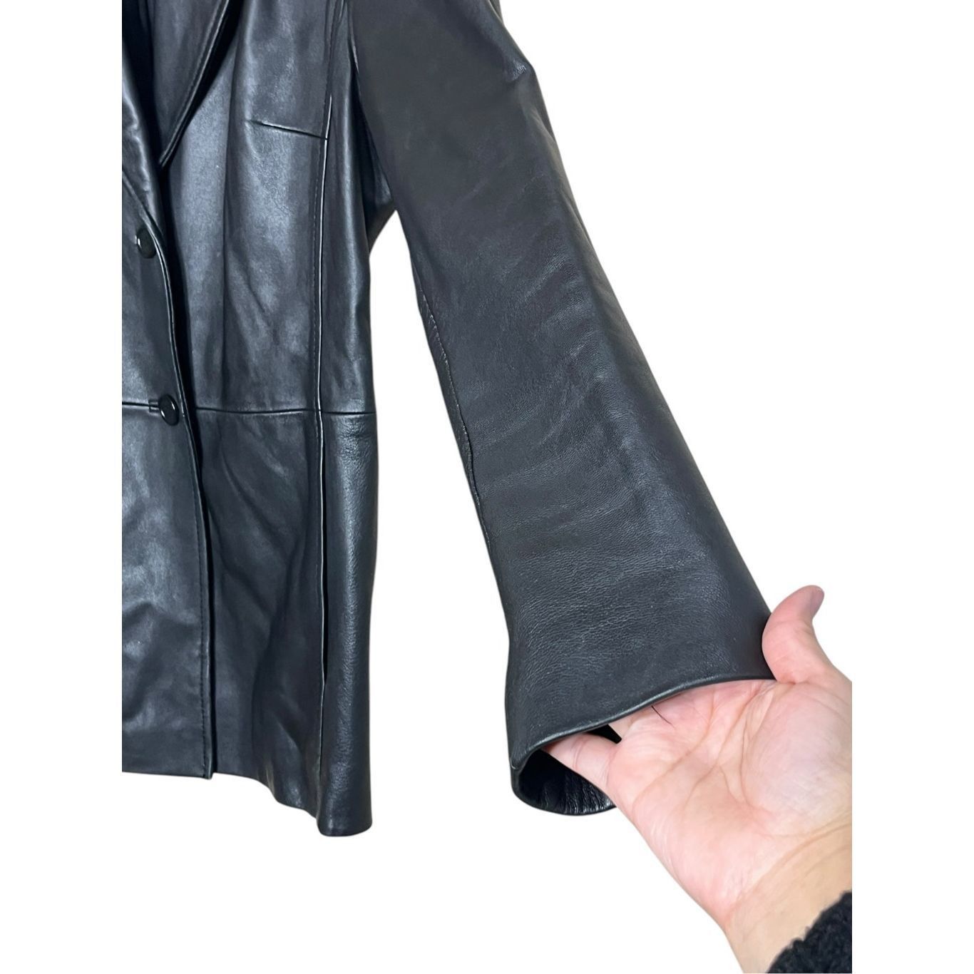 Other Vintage 90's Valerie Stevens Black Leather Blazer Jacket Size M Size M / US 6-8 / IT 42-44 - 4 Thumbnail