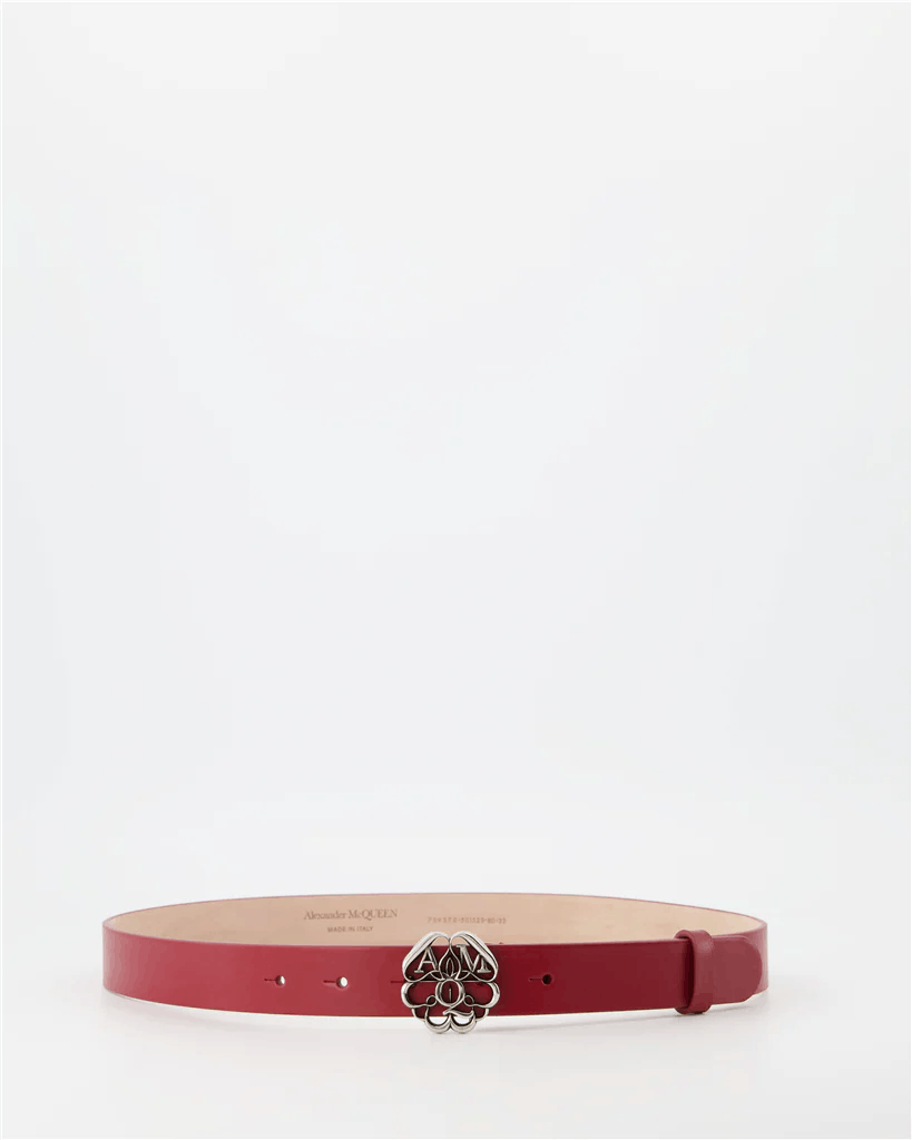 Alexander McQueen o1y0325 Size: 30 / Belt in Burgundy Size ONE SIZE - 1 Thumbnail