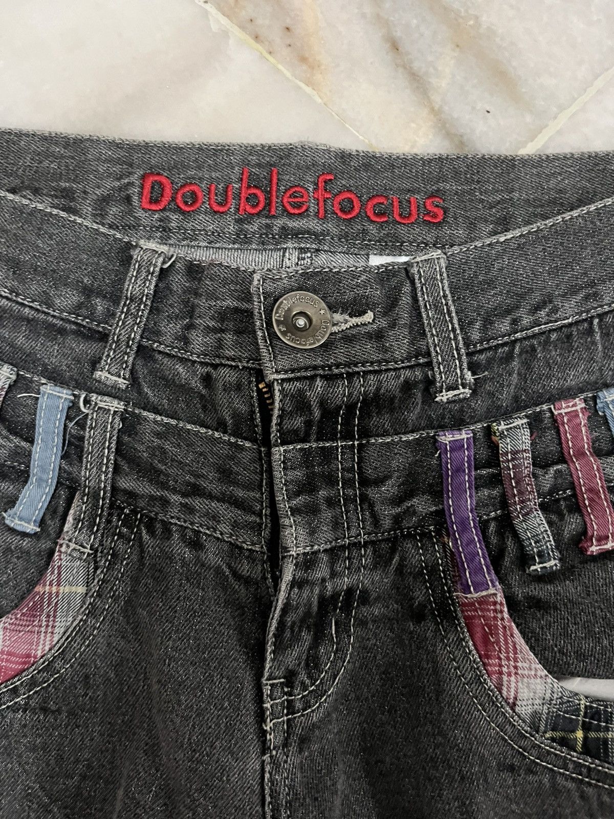 Japanese Brand Doublefocus Doublewaist Jeans Size US 31 - 6 Thumbnail