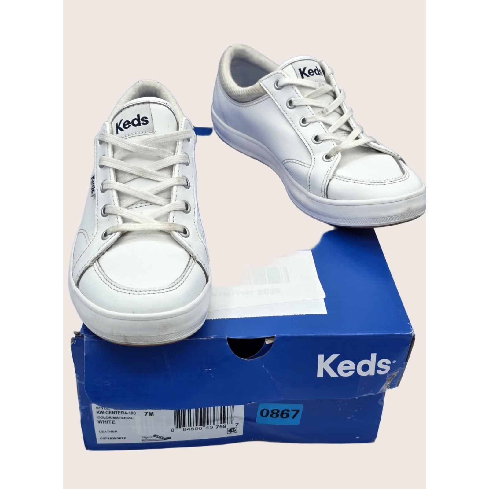 Keds Keds Women's Center4-100 White Leather Sneakers US 7M - Used Good Size US 4 / IT 34 - 1 Thumbnail