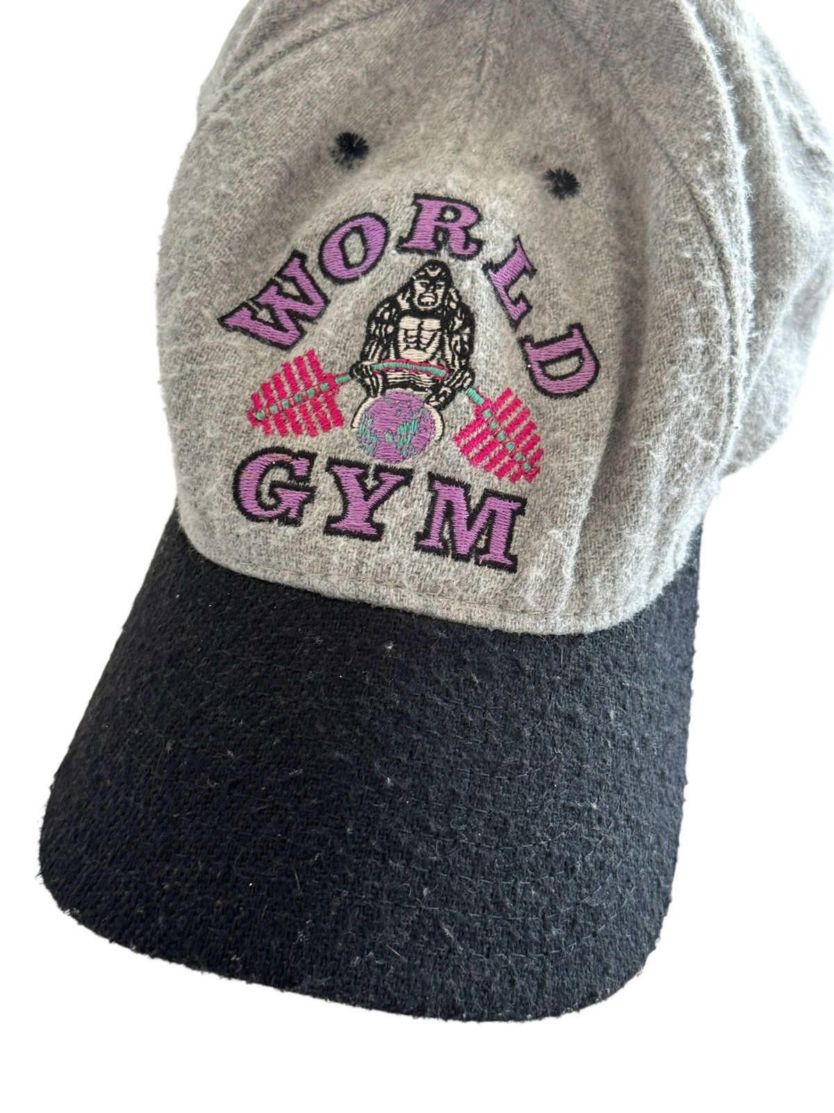 Vintage *RARE* VINTAGE 1980s WORLD GYM BODYBUILDING GORILLA CAP HAT Size ONE SIZE - 2 Thumbnail
