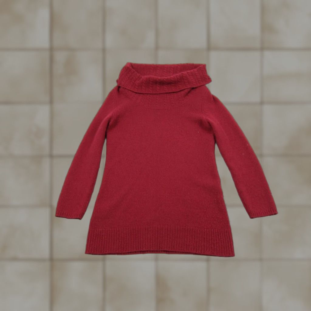 Vintage McDuff Sweater Womens Small Red 100% Cashmere Cowl Neck Pullover Knit Ladies Shirt Size S / US 4 / IT 40 - 1 Thumbnail