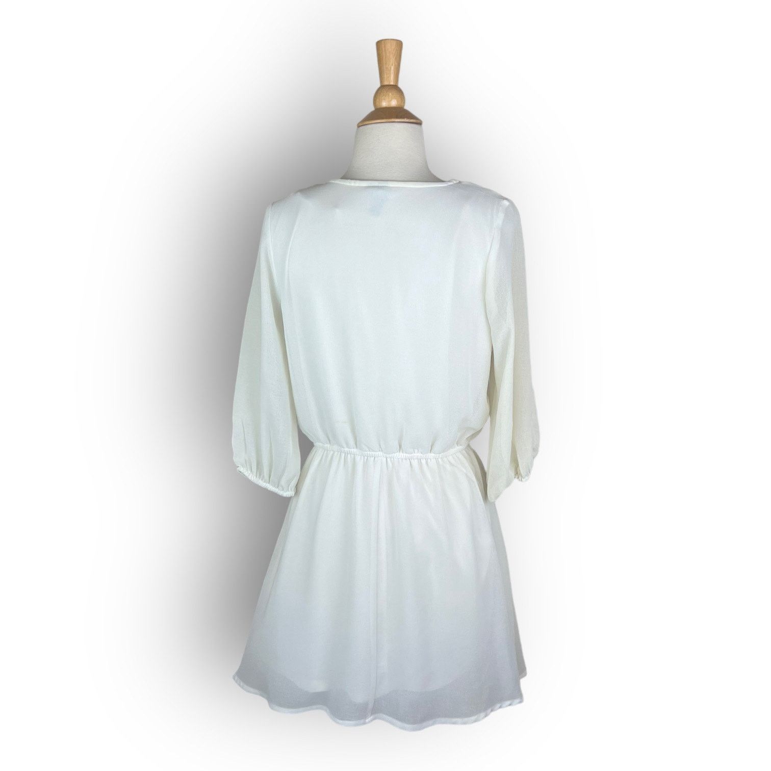 Macys Want & Need Mini Embroidered Boho Dress | Small Sheer Lined Size S / US 4 / IT 40 - 3 Thumbnail
