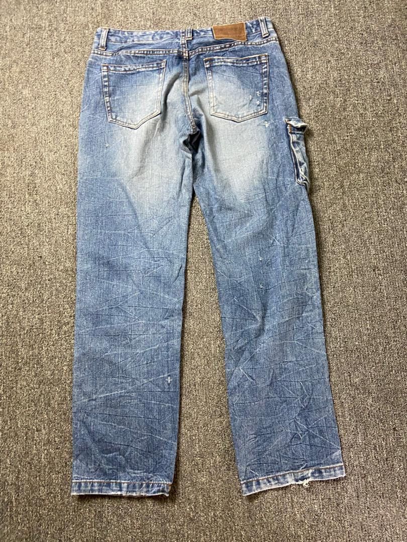 Japanese Brand AVARICE Brand Distressed Cargo Jeans (197) Size US 30 / EU 46 - 2 Thumbnail