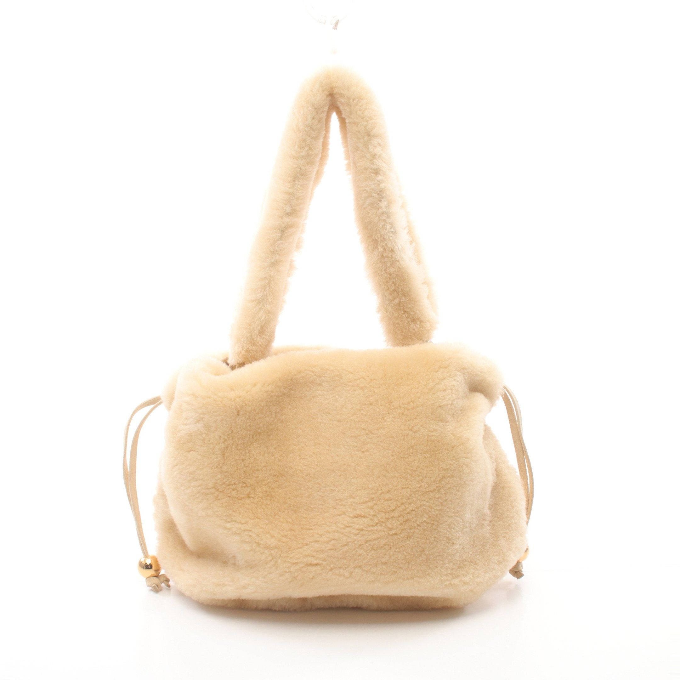 Bottega Veneta Bottega Veneta Valve Handbag Lamb Shearing Beige Size ONE SIZE - 1 Thumbnail