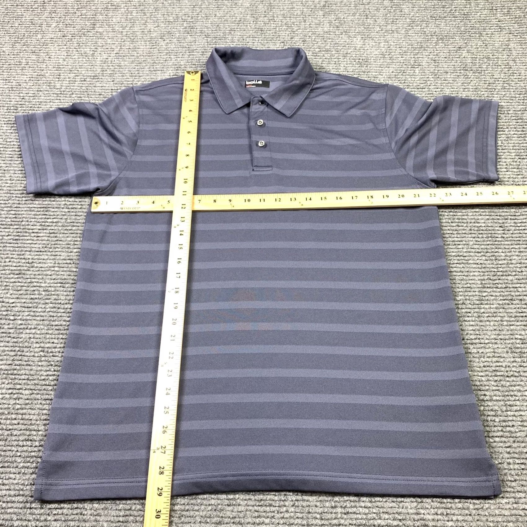 Vintage BOLLE Quick Dry Golf Polo Shirt Striped Short Sleeve Blue Mens Large Size US L / EU 52-54 / 3 - 4 Thumbnail