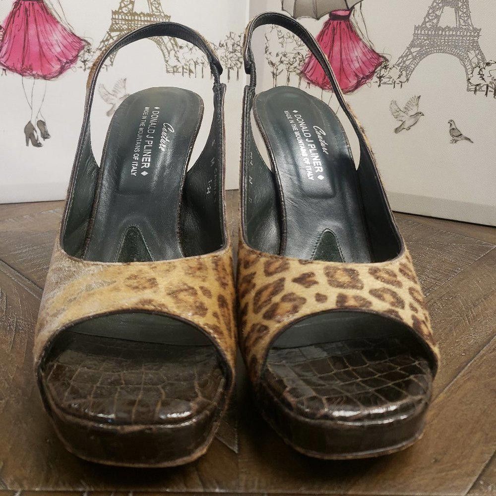 Donald Pliner Donald Pliner Croc Leather Slingback Size US 8 / IT 38 - 2 Thumbnail