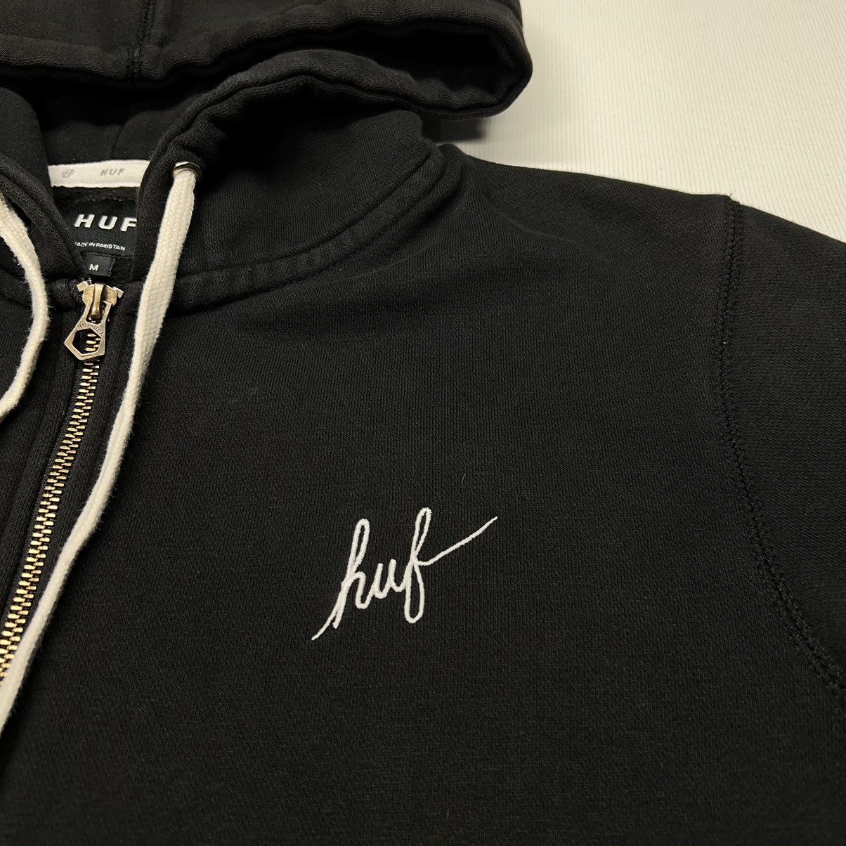 Huf Huf Sweatshirt Hoodie Black Full Zip Logo Embroidered Skate Size US M / EU 48-50 / 2 - 5 Thumbnail